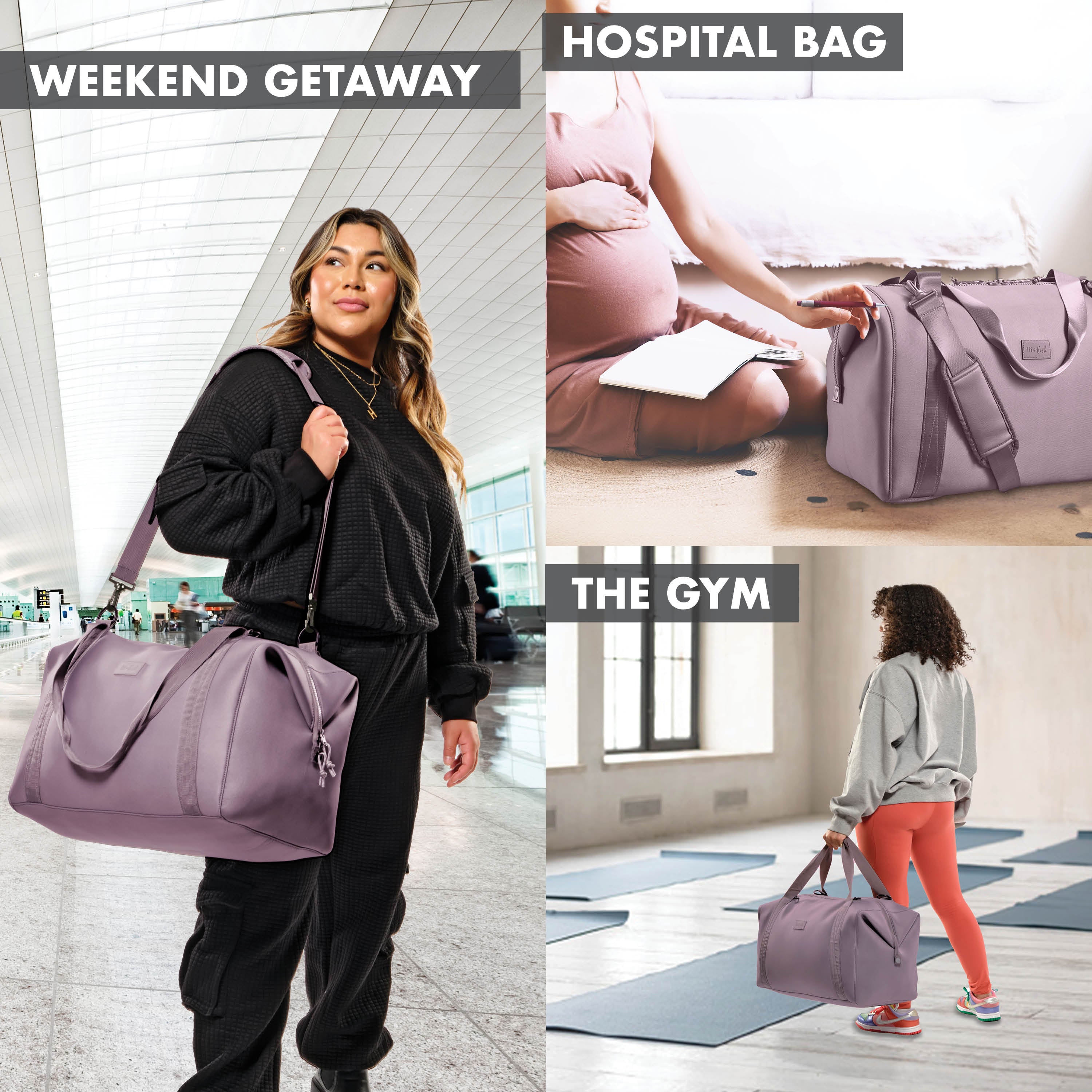fit-fresh-neoprene-adult-travel-duffel-elderberry image 5