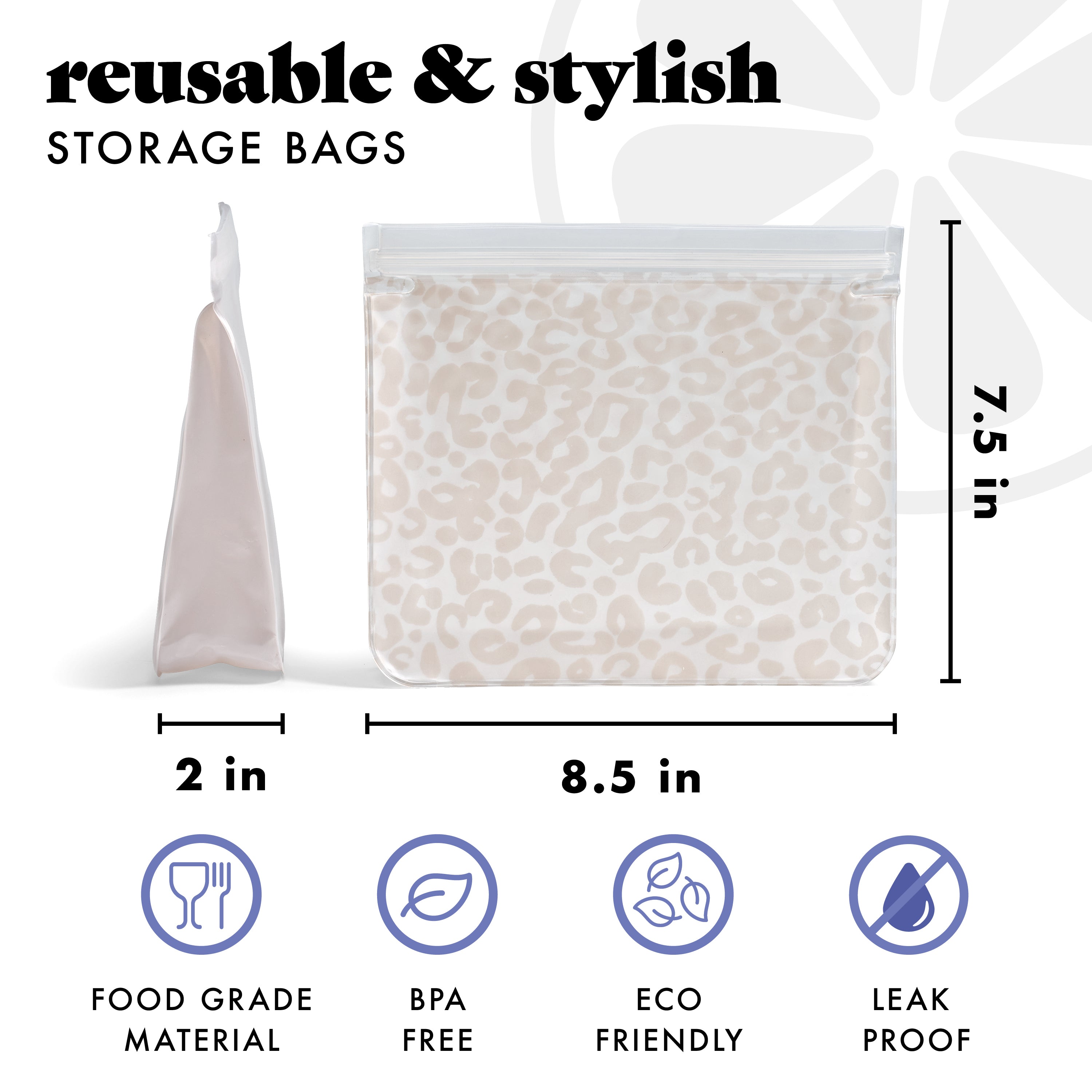 fit-fresh-peva-reusable-storage-bags-ivory-feline-fine-3-pack-freezer-safe-reusa image 2