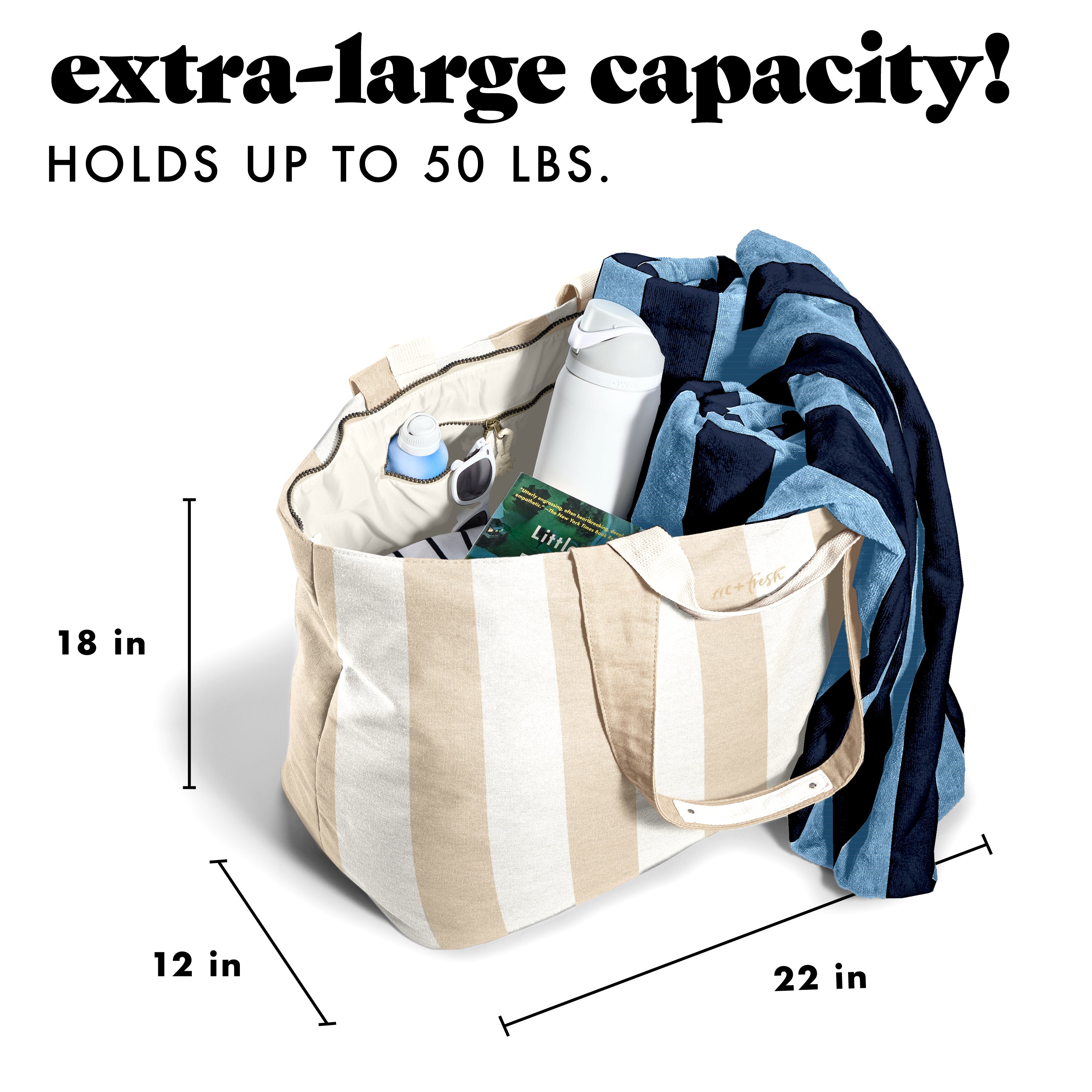 fit-fresh-all-the-things-xl-travel-tote-bag-pina-colada-cabana-stripe image 3