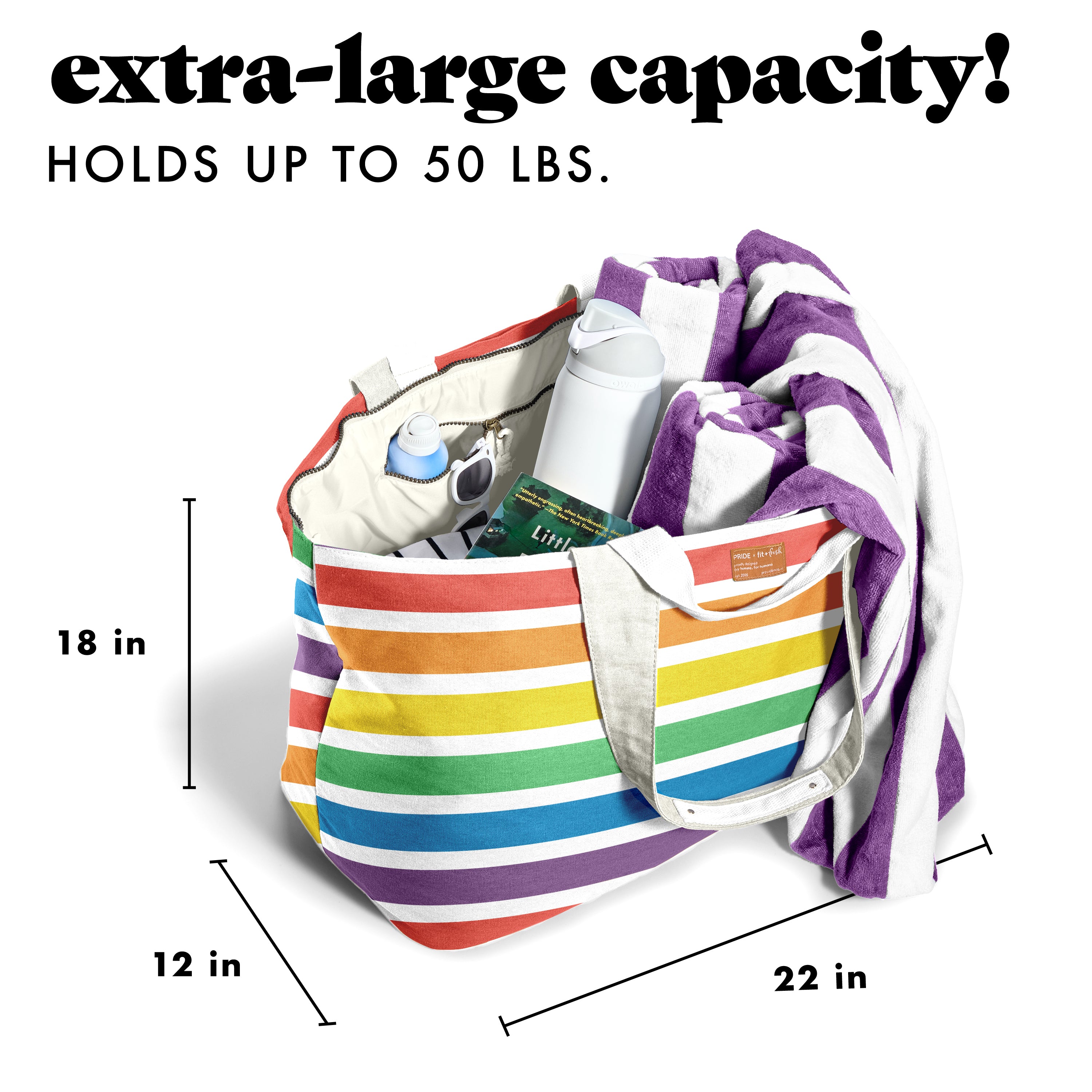 fit-fresh-all-the-things-xl-travel-tote-bag-colorful-stripe image 3