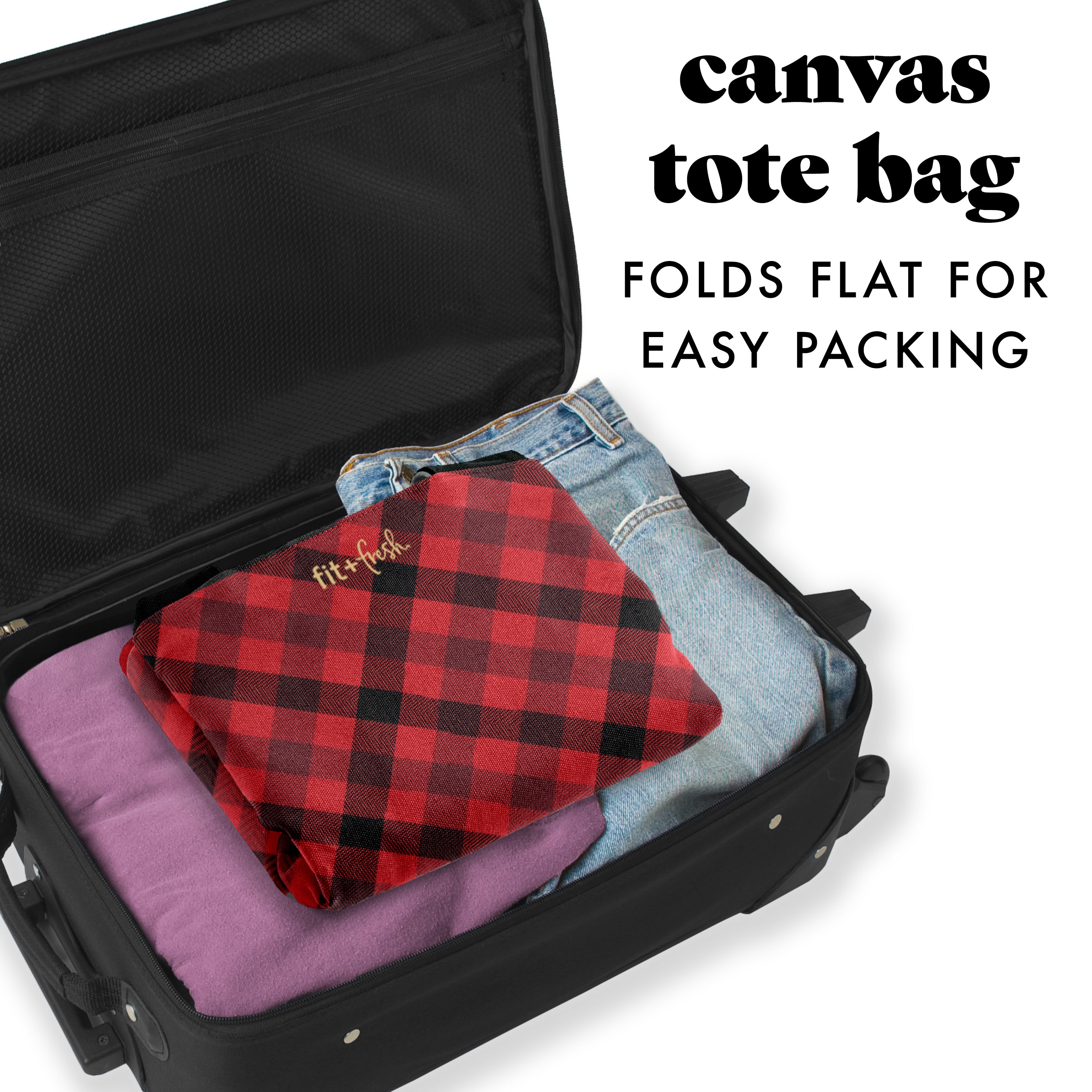 fit-fresh-all-the-things-xl-travel-tote-bag-red-checkered image 7