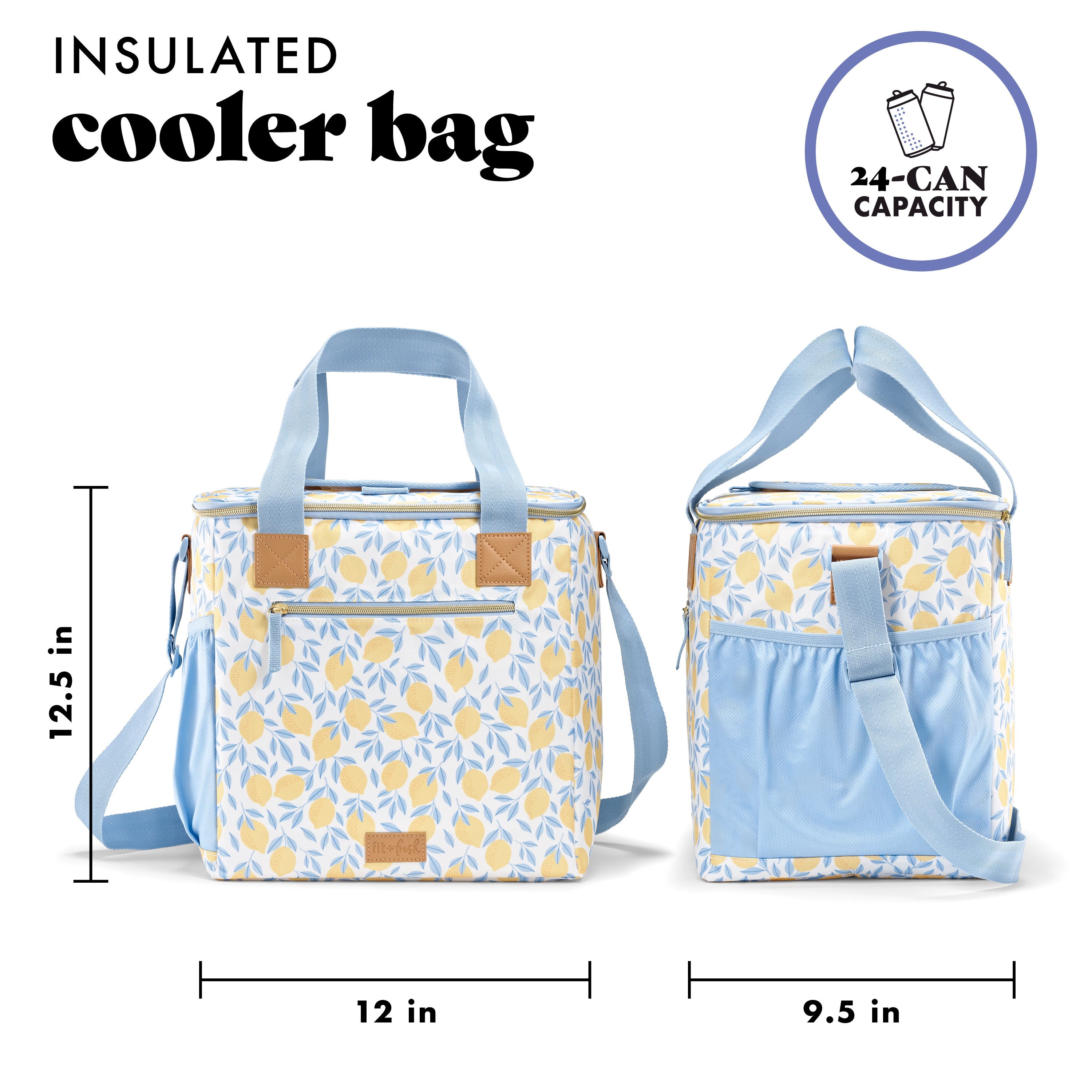 fit-fresh-regatta-24-can-soft-cooler-lemon-vines-insulated-leak-resistant-crossb image 2