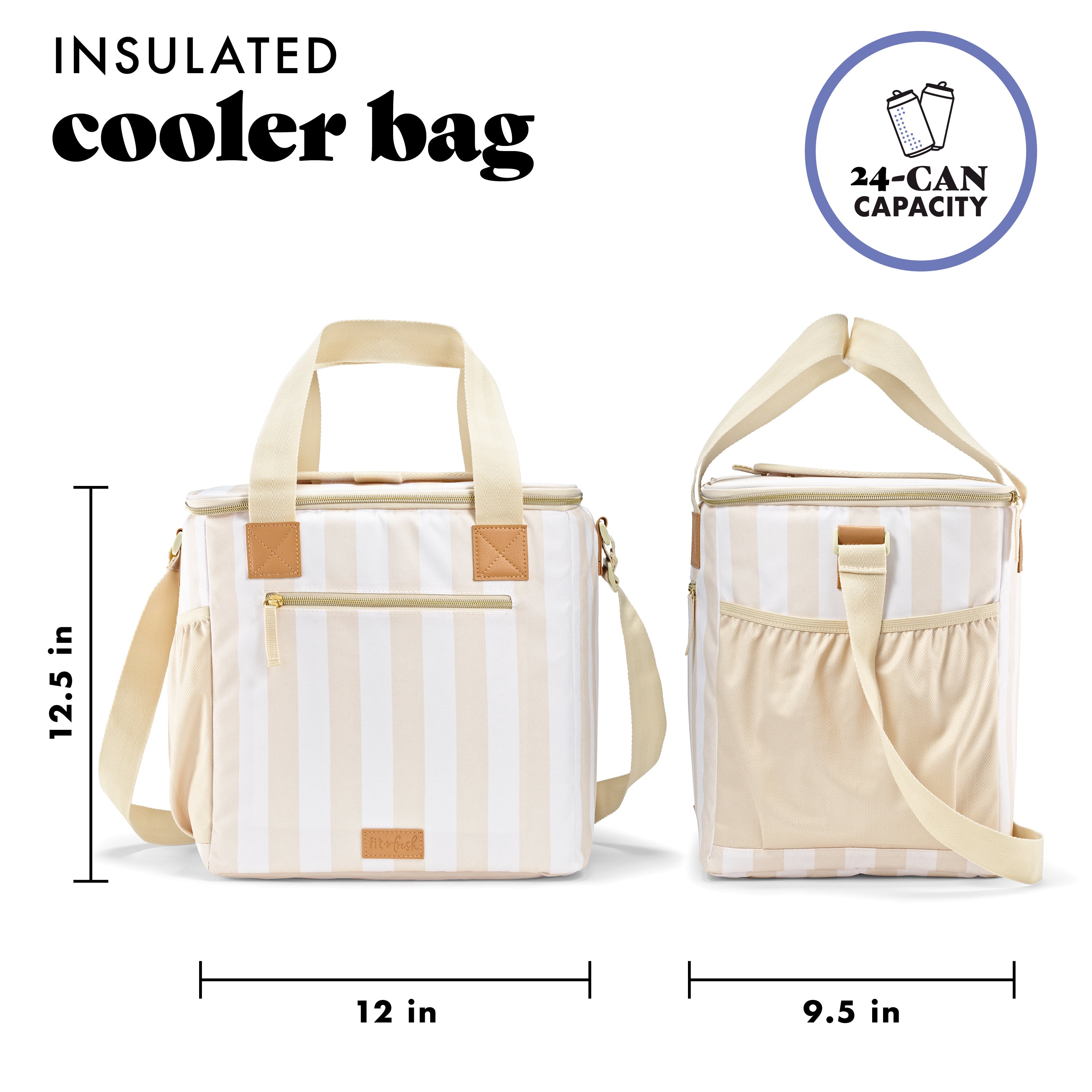 fit-fresh-regatta-24-can-soft-cooler-pina-colada-stripe-insulated-leak-resistant image 2