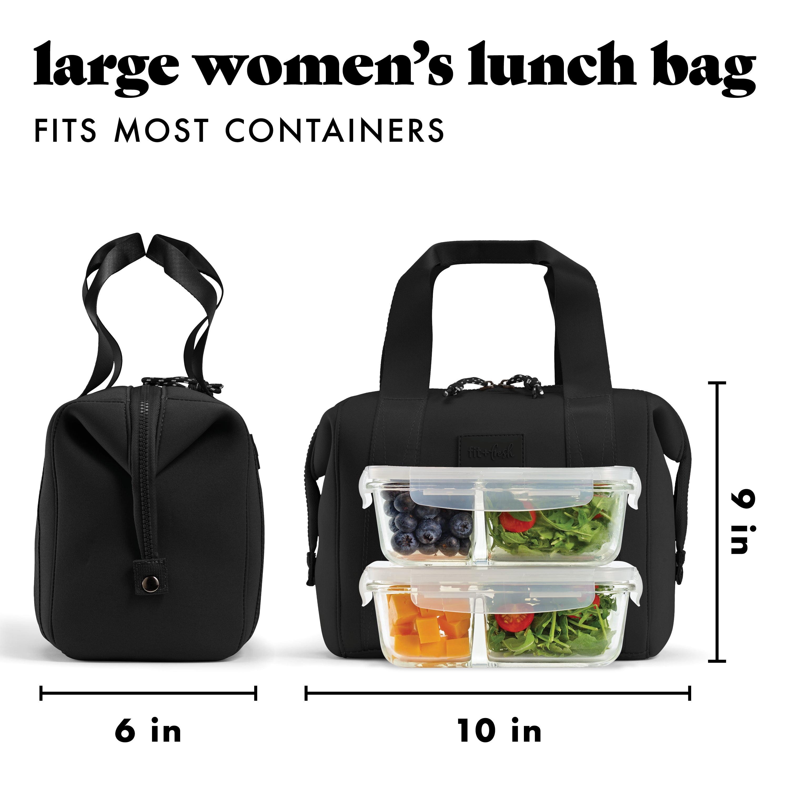 fit-fresh-remi-neoprene-lunch-bag-with-lunch-kit-black image 5