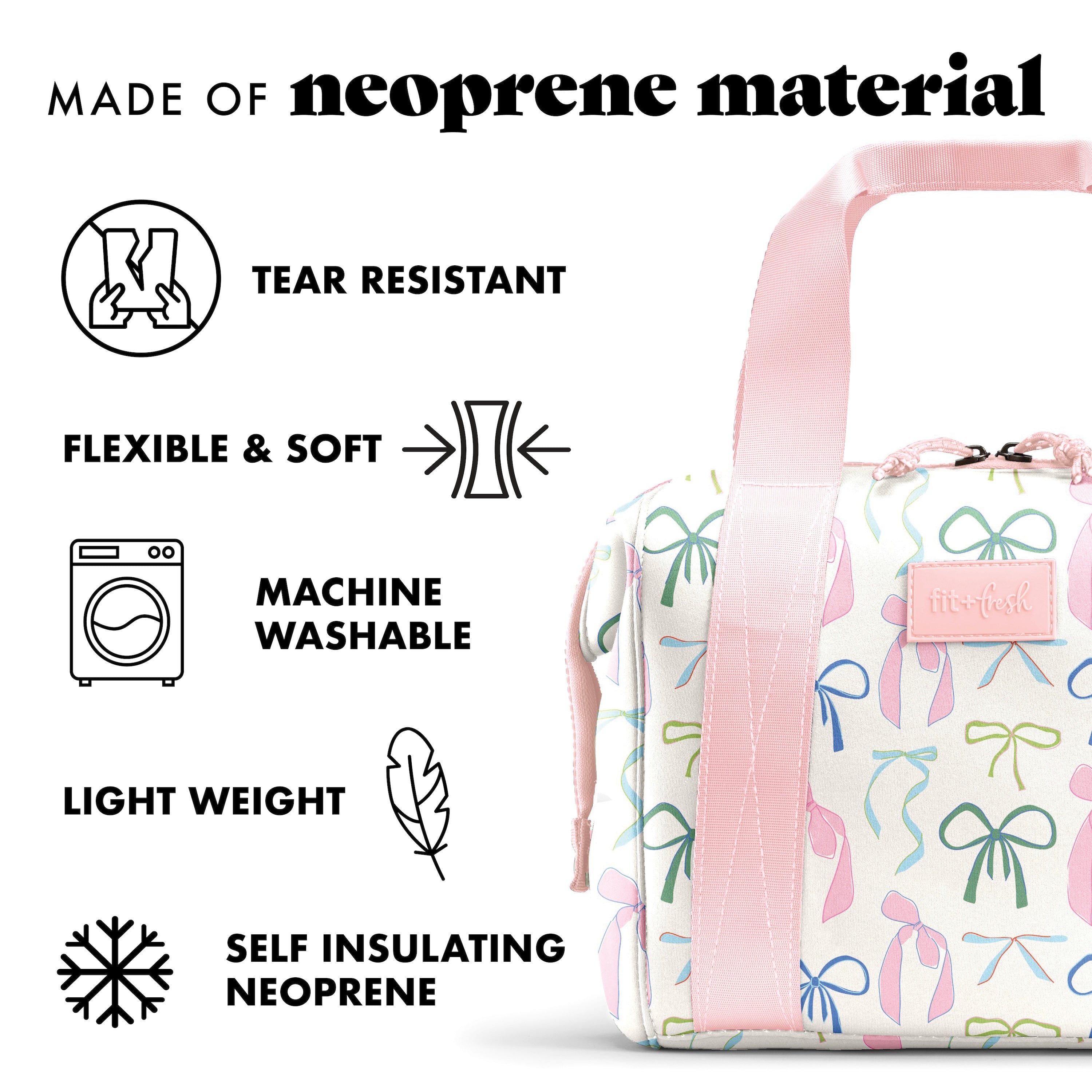 fit-fresh-remi-neoprene-lunch-bag-with-lunch-kit-dainty-bows-self-insulating-was image 4