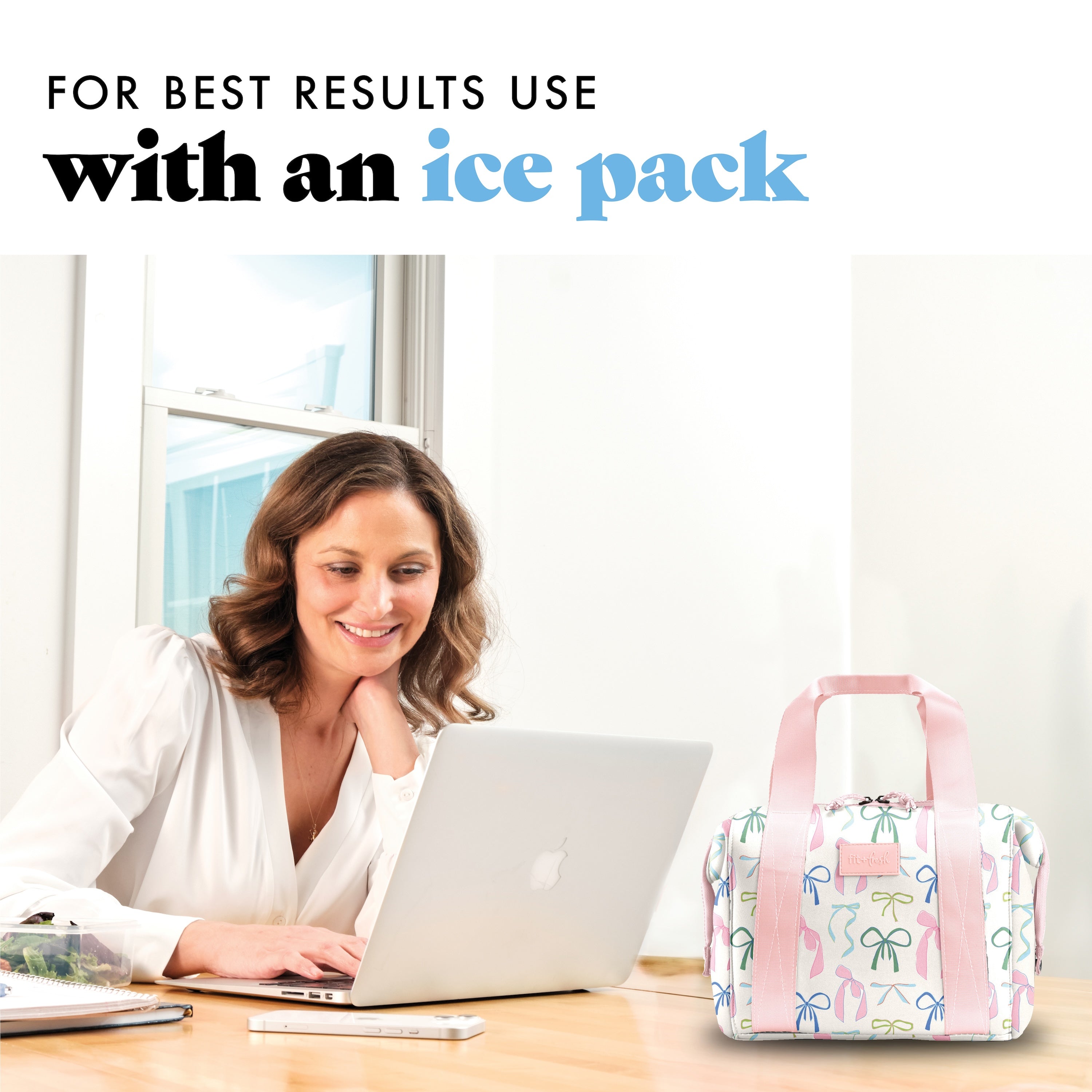 fit-fresh-remi-neoprene-lunch-bag-with-lunch-kit-dainty-bows-self-insulating-was image 6