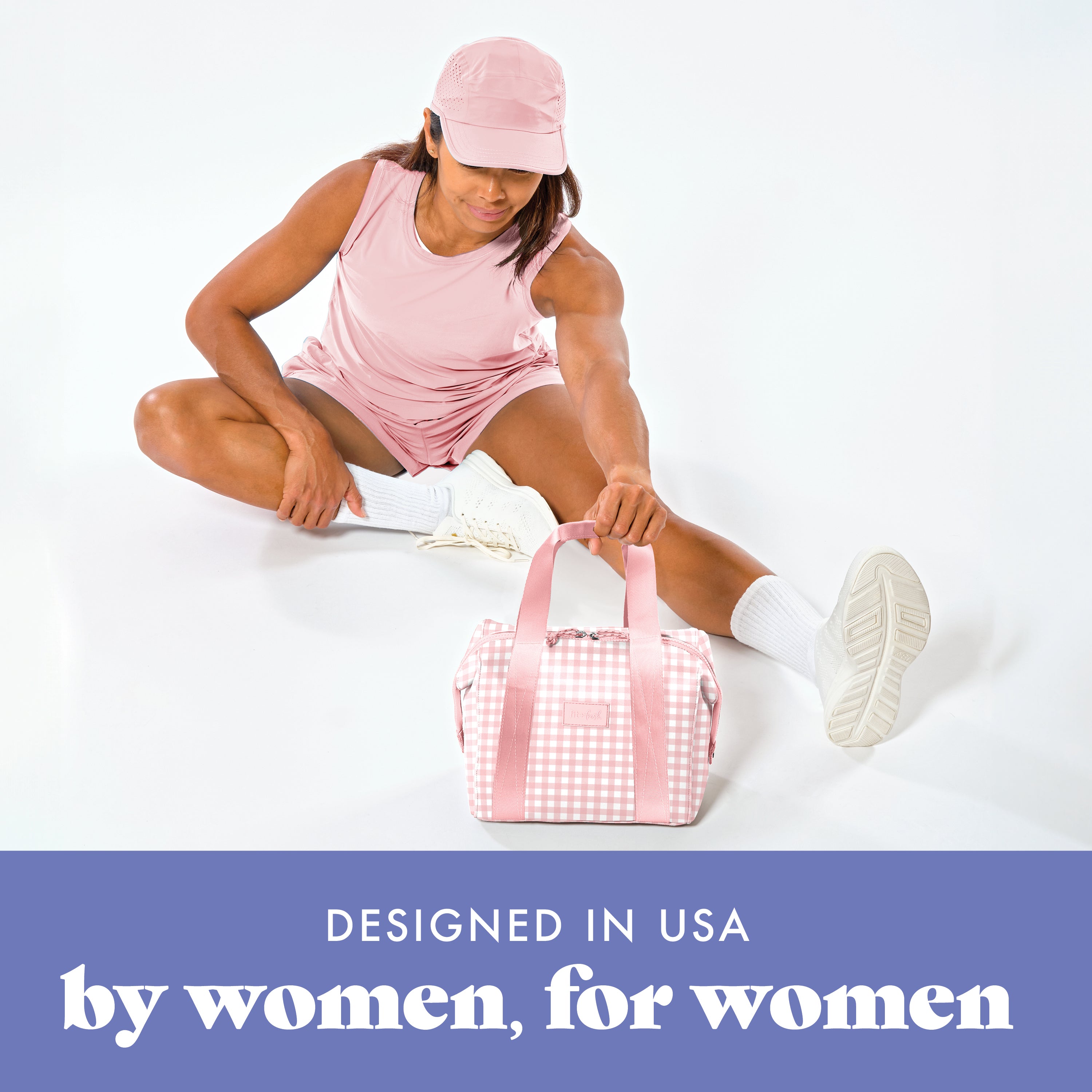 fit-fresh-remi-neoprene-lunch-bag-with-lunch-kit-pink-gingham image 7