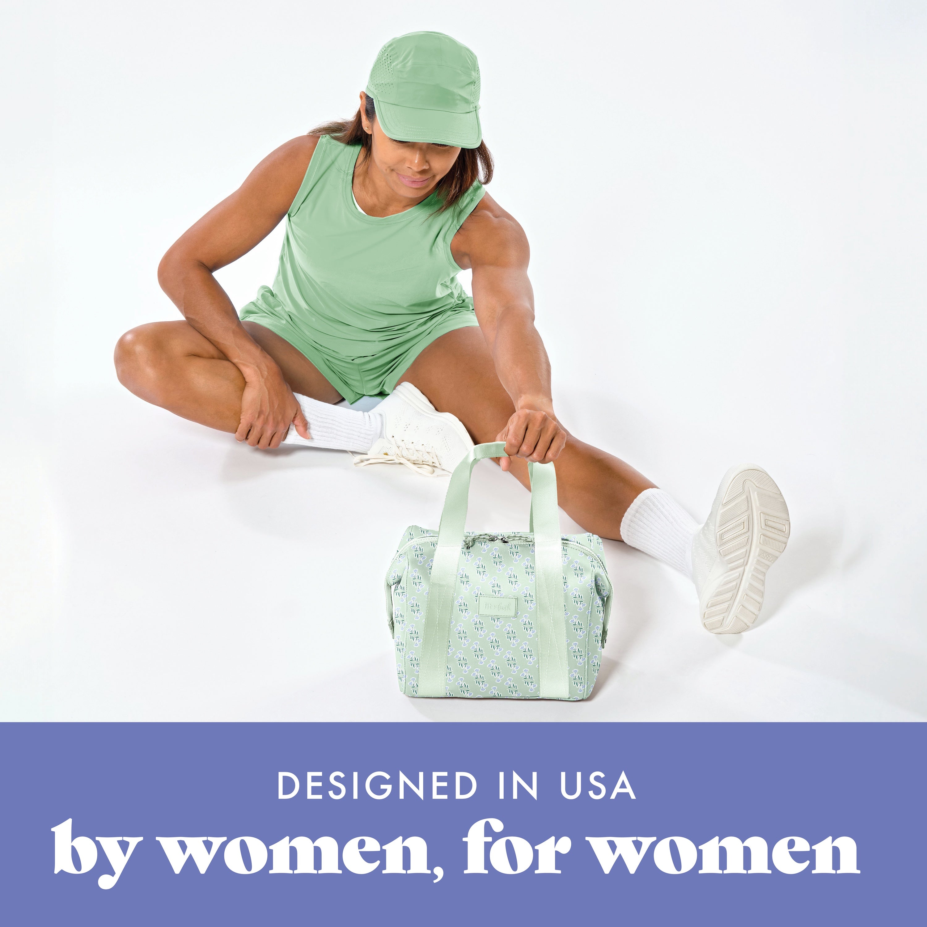 fit-fresh-remi-neoprene-lunch-bag-with-lunch-kit-sage-flower-block-complete-insu image 7