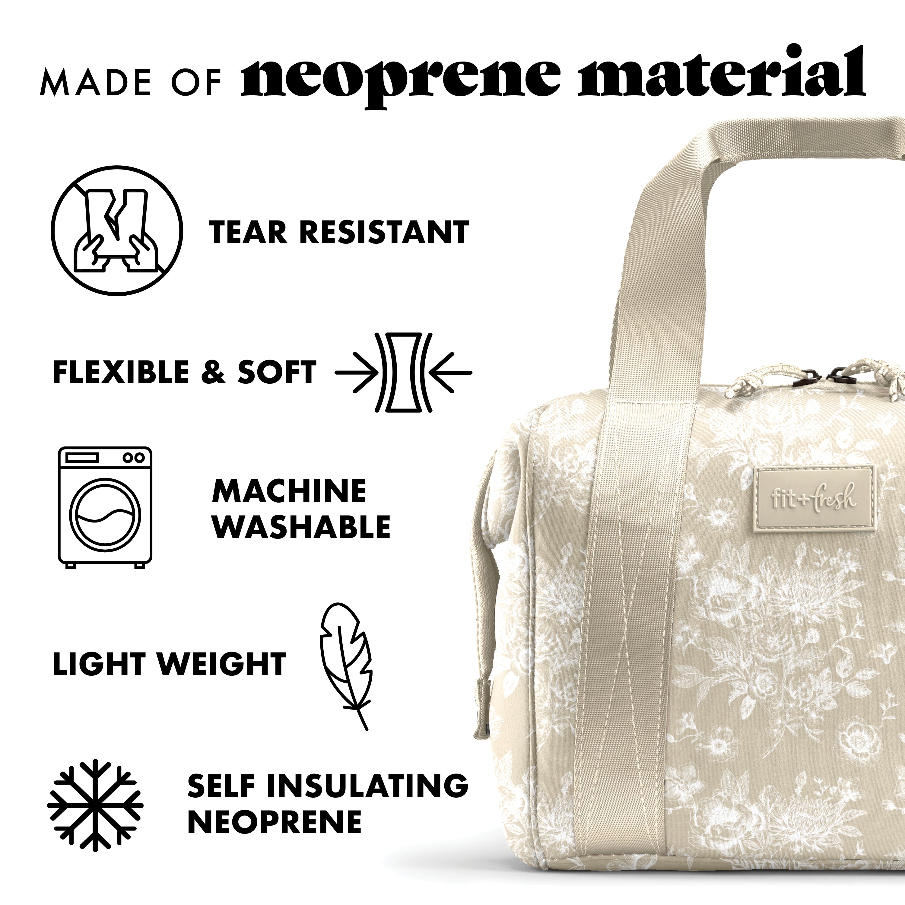 fit-fresh-remi-neoprene-lunch-bag-with-lunch-kit-tan-floral-toile image 4