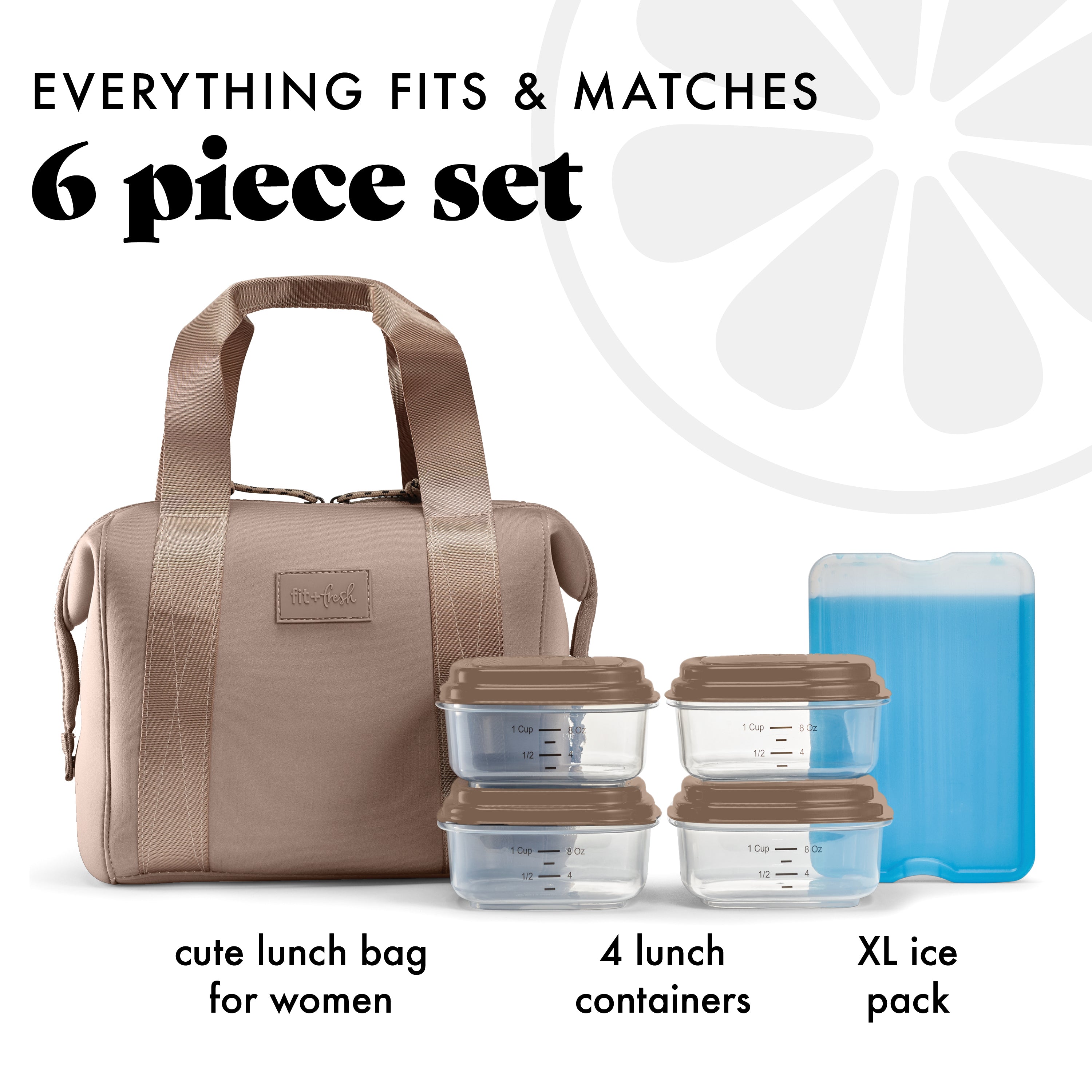 fit-fresh-remi-neoprene-lunch-bag-with-lunch-kit-taupe-machine-washable-self-ins image 2
