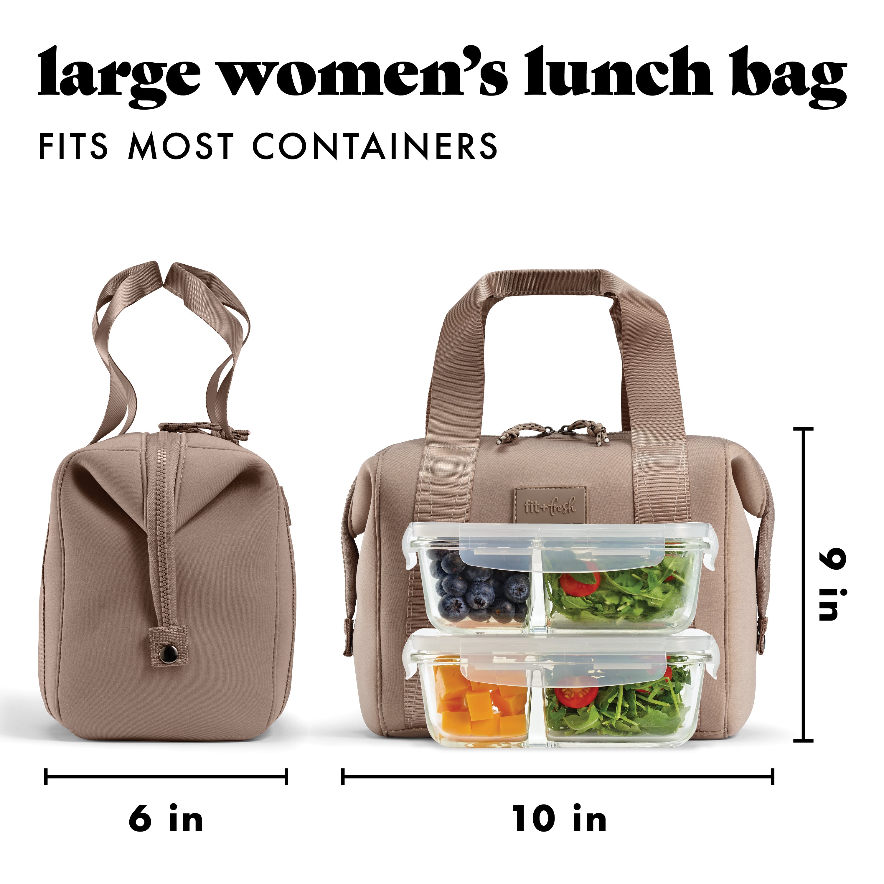 fit-fresh-remi-neoprene-lunch-bag-with-lunch-kit-taupe-machine-washable-self-ins image 5