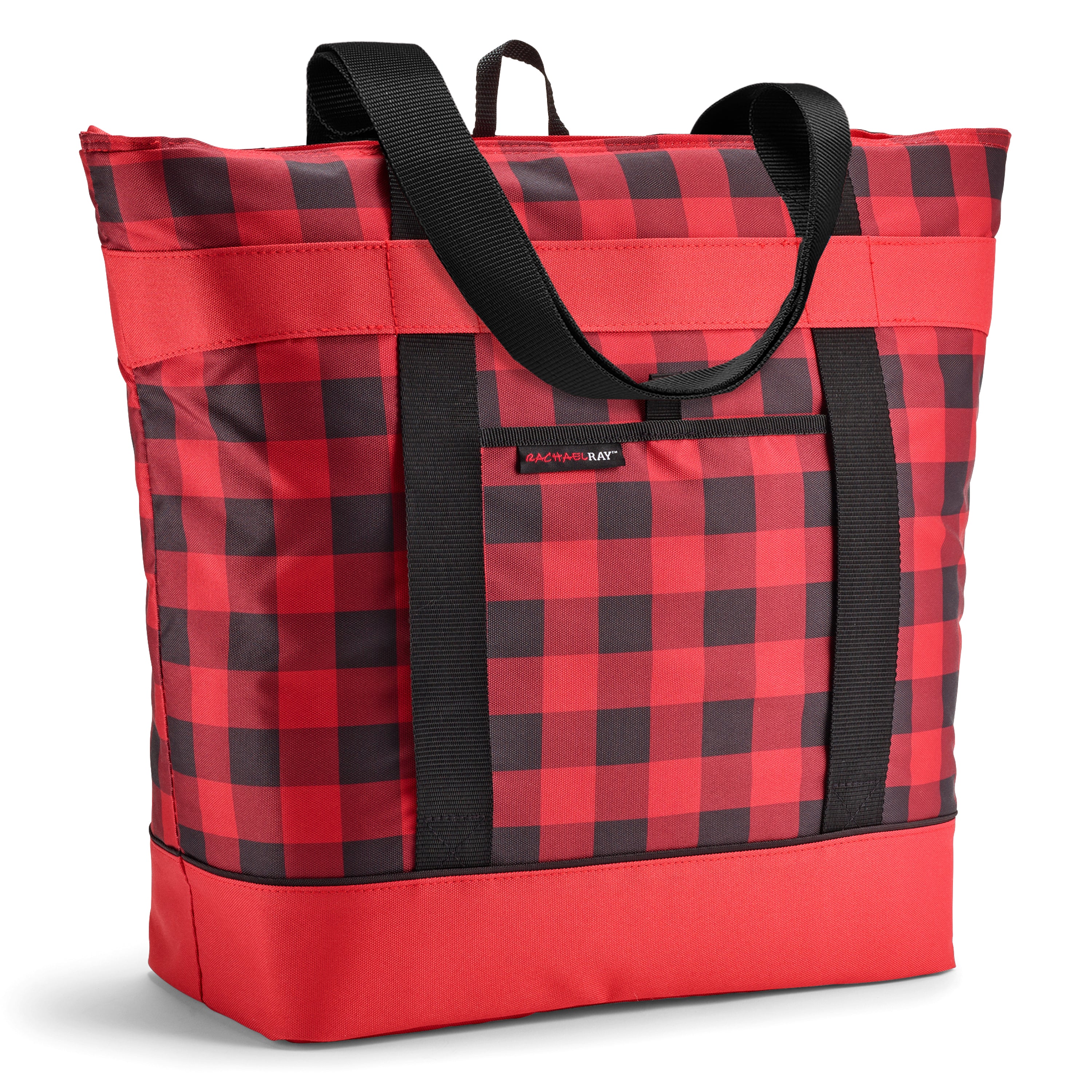 fit-fresh-rachael-ray-jumbo-chillout-cooler-tote-bag-red-buffalo-check image 1