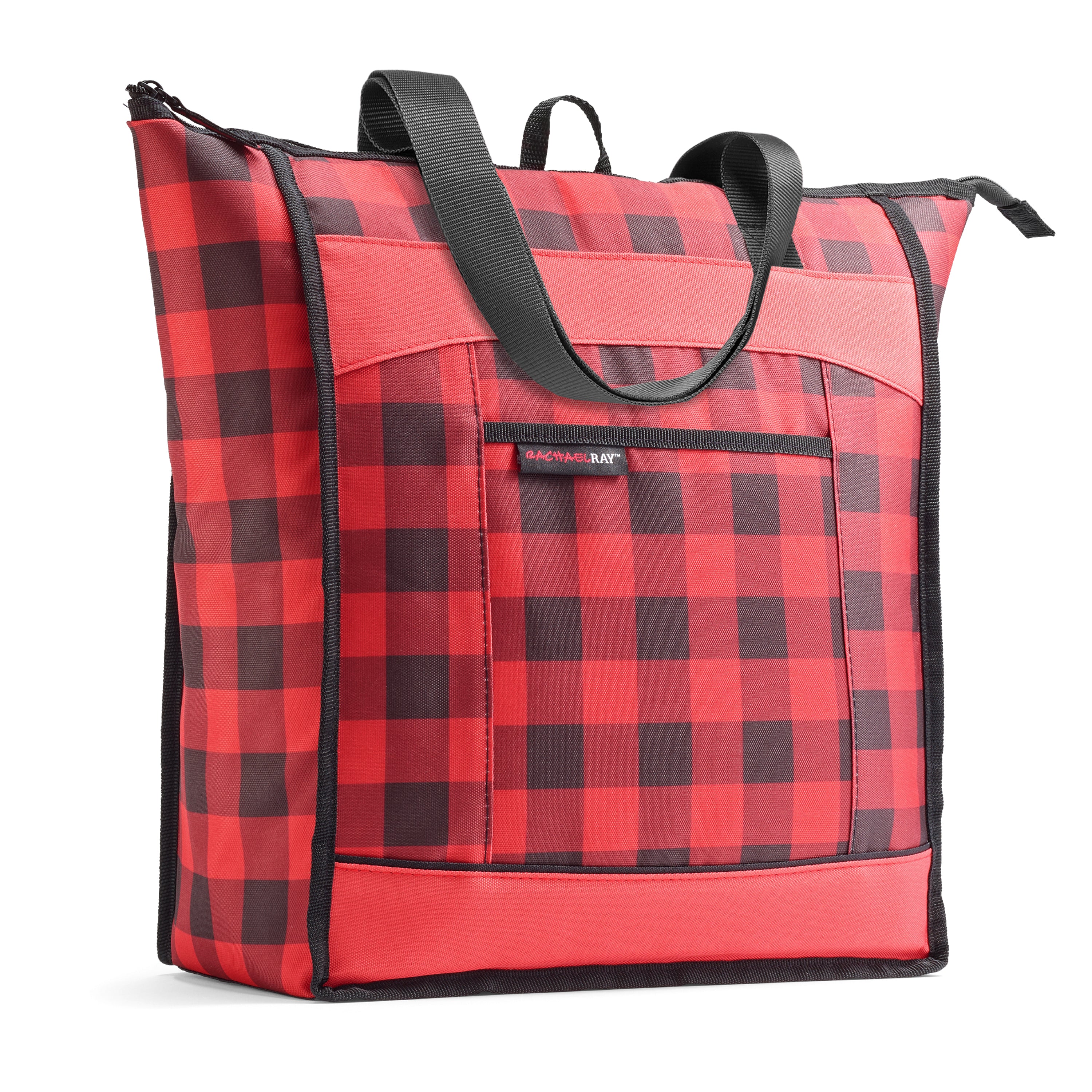 rachael-ray-chillout-cooler-tote-bag-red-buffalo-check-16-5-x-13-5-x-6-insulated image 1
