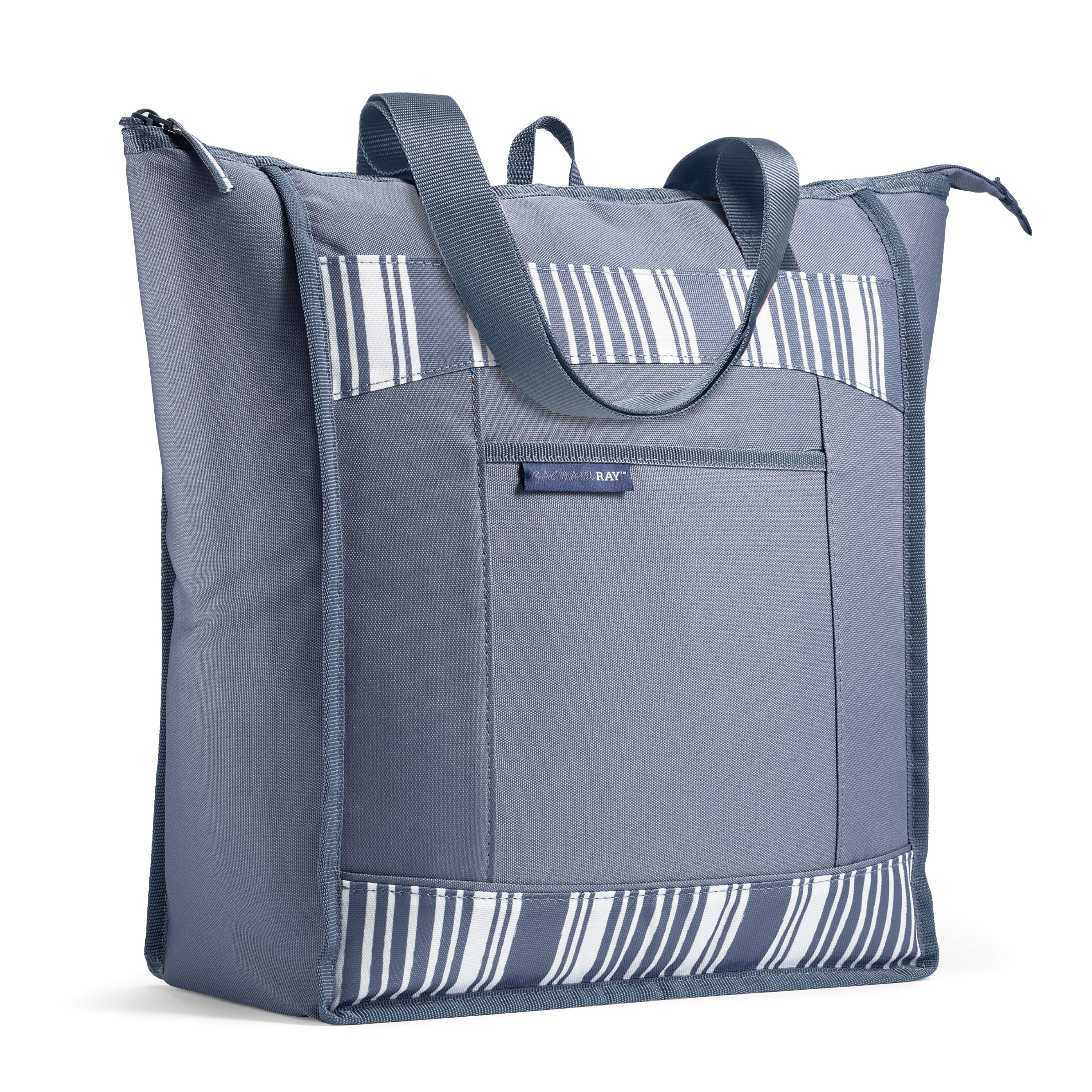 rachael-ray-chillout-insulated-cooler-tote-bag-slate-stripe-triple-tek-thermal-c image 1