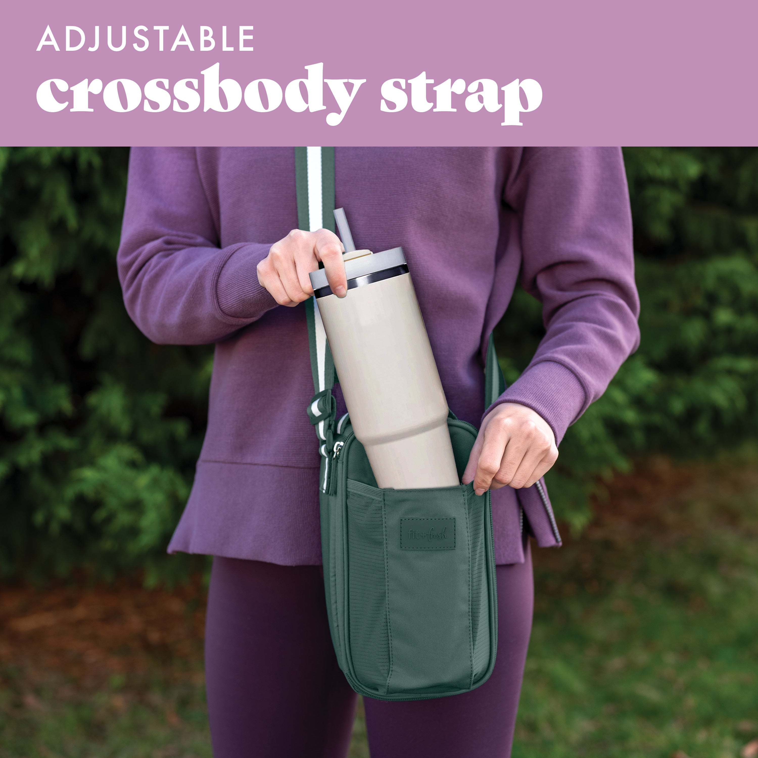 fit-fresh-nina-water-bottle-cooler-crossbody-bag-sage-insulated-crossbody-for-40 image 4