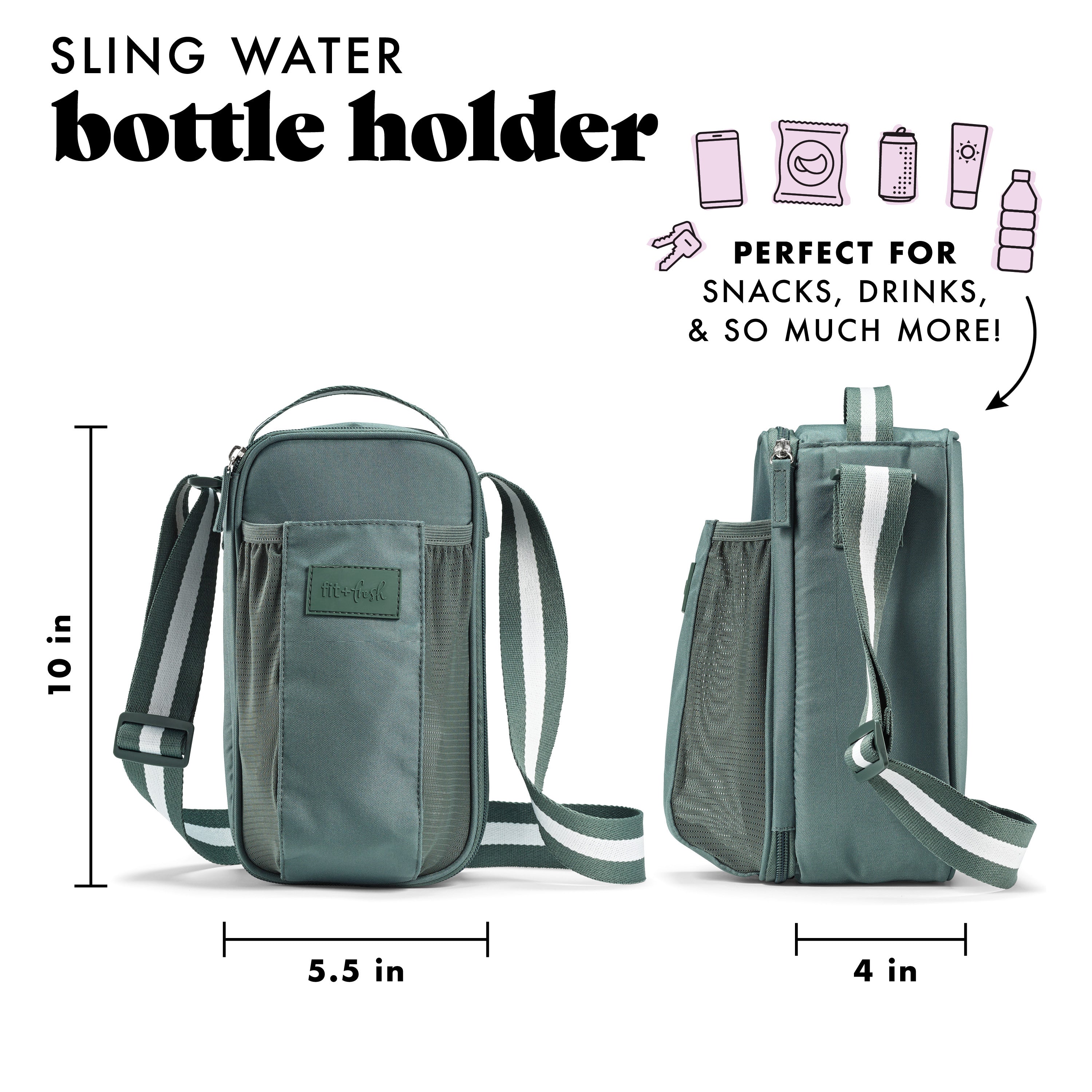 fit-fresh-nina-water-bottle-cooler-crossbody-bag-sage-insulated-crossbody-for-40 image 2