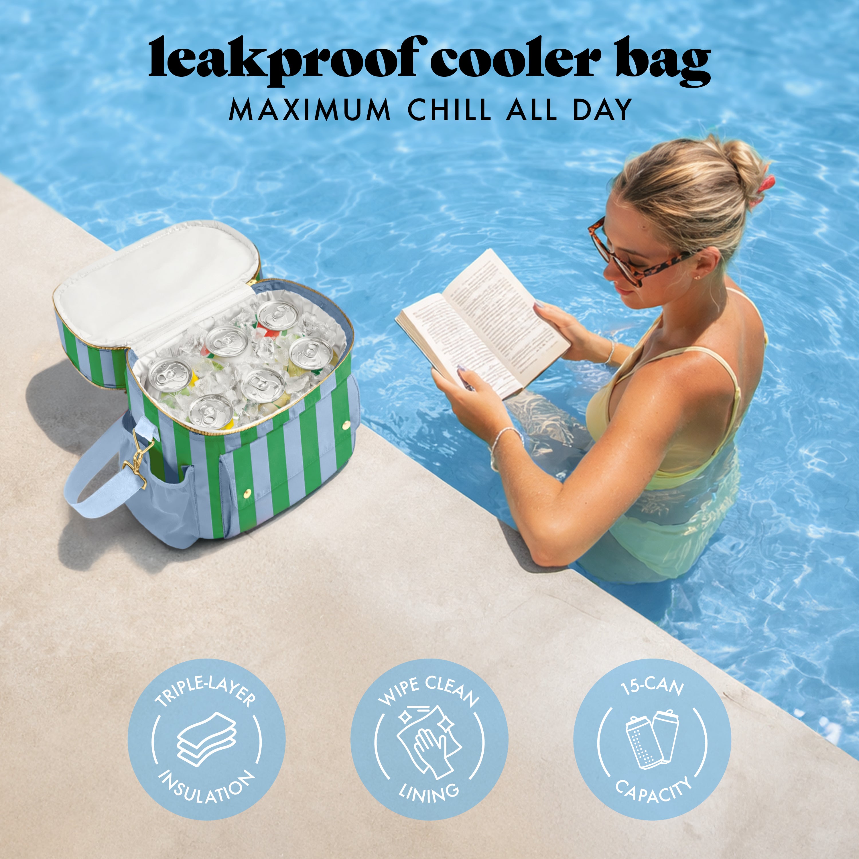 fit-fresh-sidekick-15-can-dual-compartment-cooler-bag-coastal-cabana-stripe-leak image 4