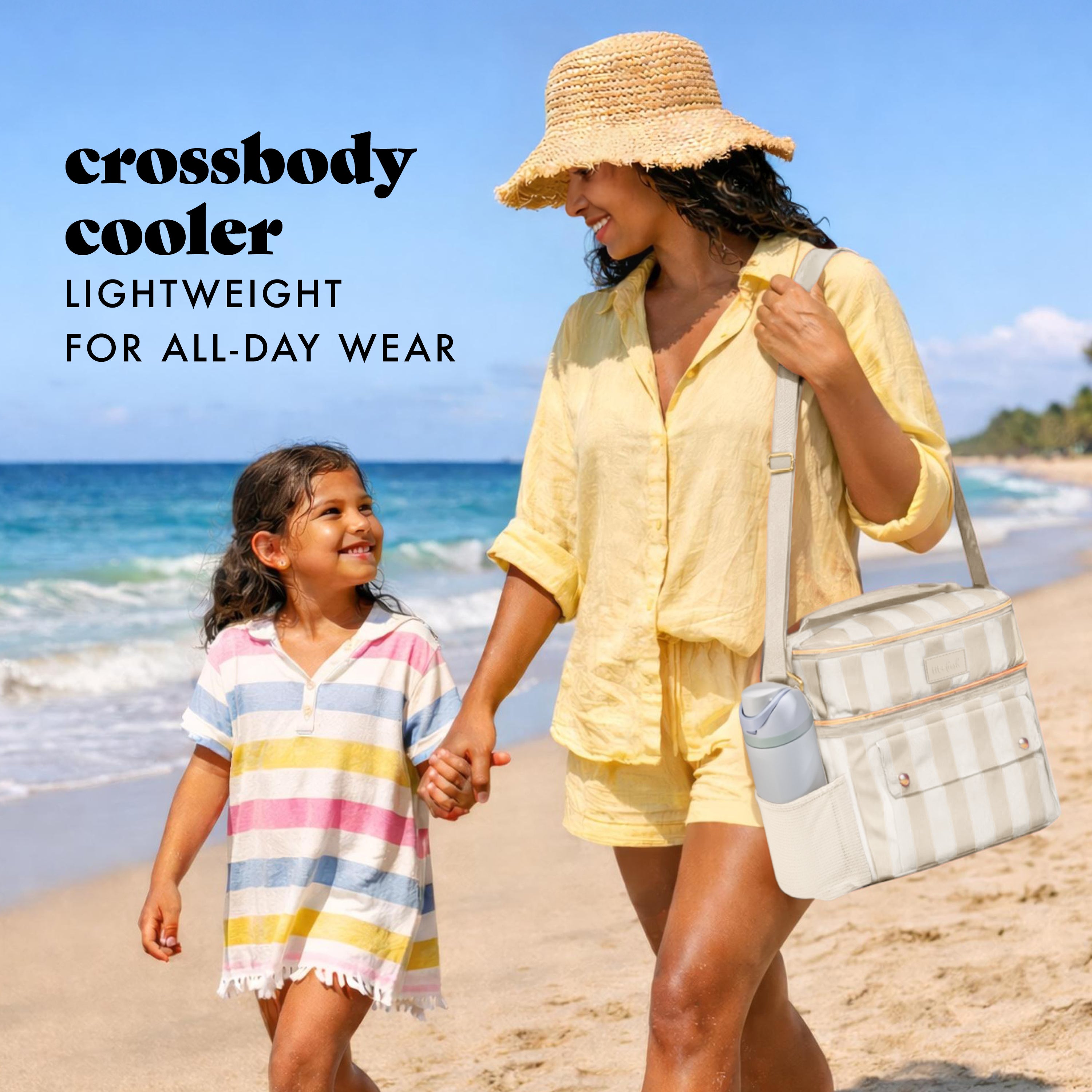 fit-fresh-sidekick-15-can-dual-compartment-cooler-bag-pina-colada-cabana-stripe- image 2