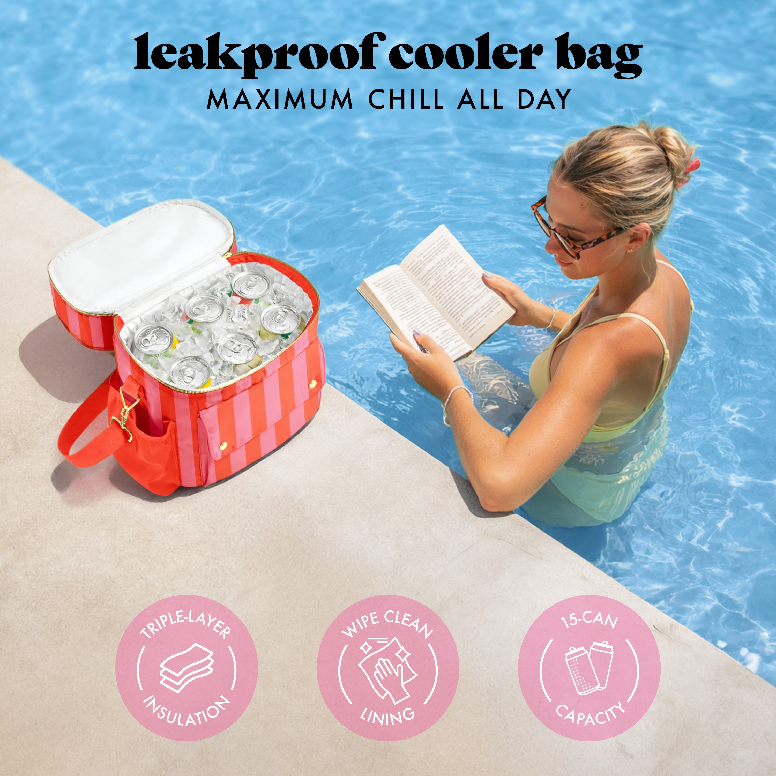 fit-fresh-sidekick-15-can-dual-compartment-cooler-bag-daiquiri-cabana-stripe-lea image 4