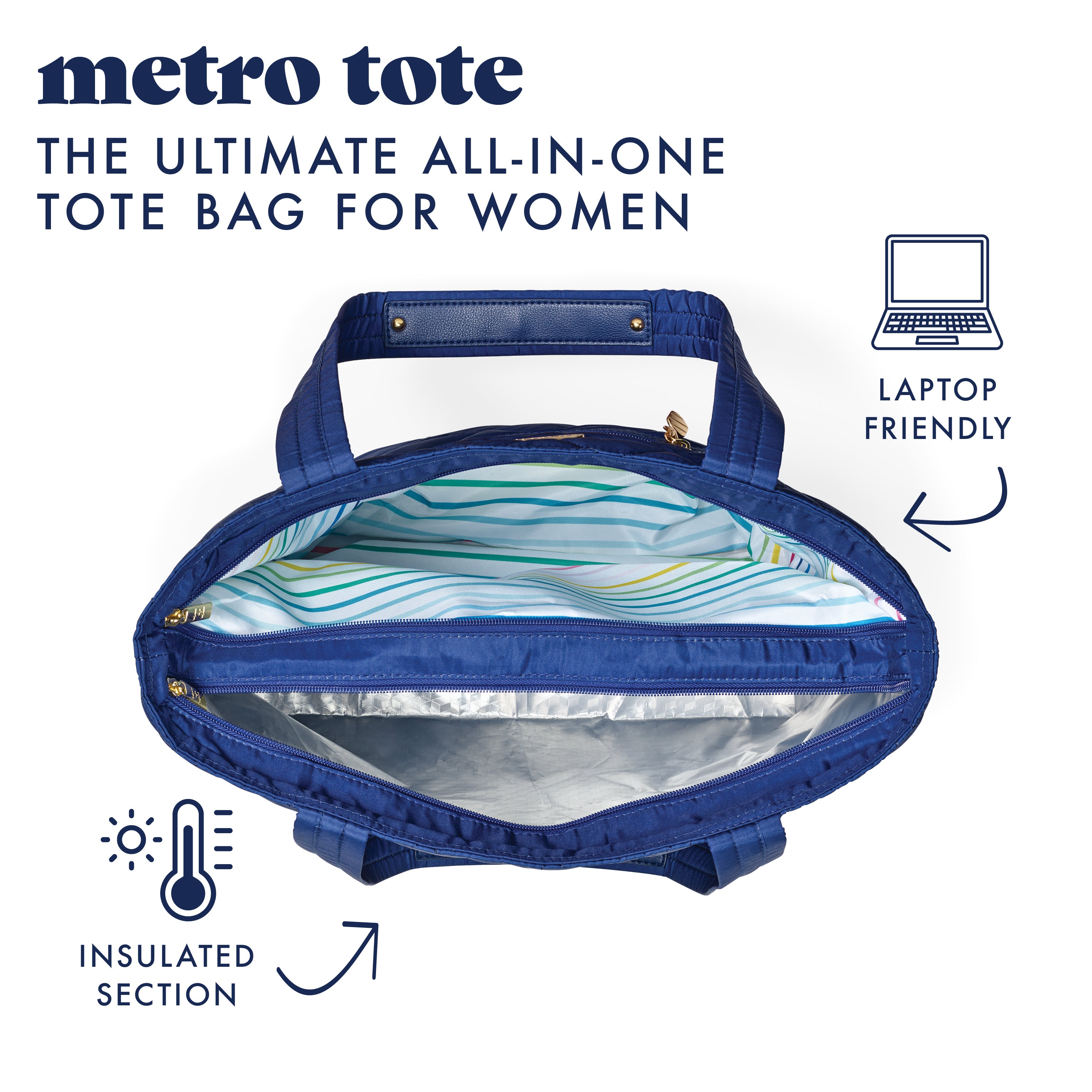 fit-fresh-metro-tote-2-in-1-work-lunch-bag-insulated-lunch-pocket-laptop-tote-fo image 3