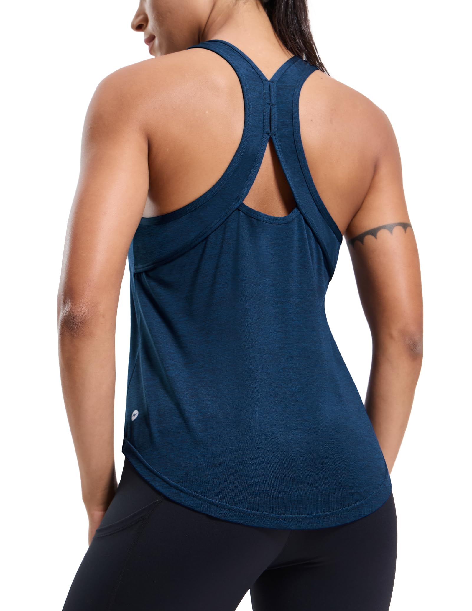 mier-women-s-racerback-tank-top-sleeveless-curved-hem-workout-running-tank-no-bu image 5