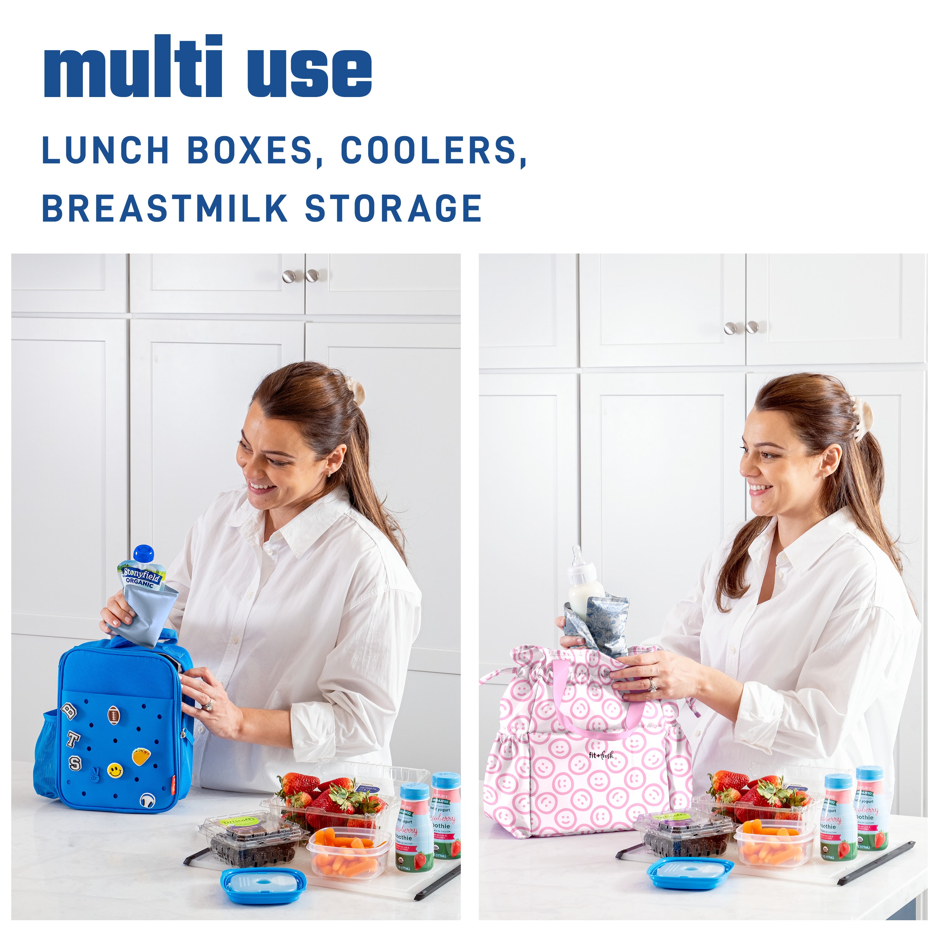 fit-fresh-cool-coolers-soft-ice-packs-2-pack-cornflower-blue-floral-toile-reusab image 5