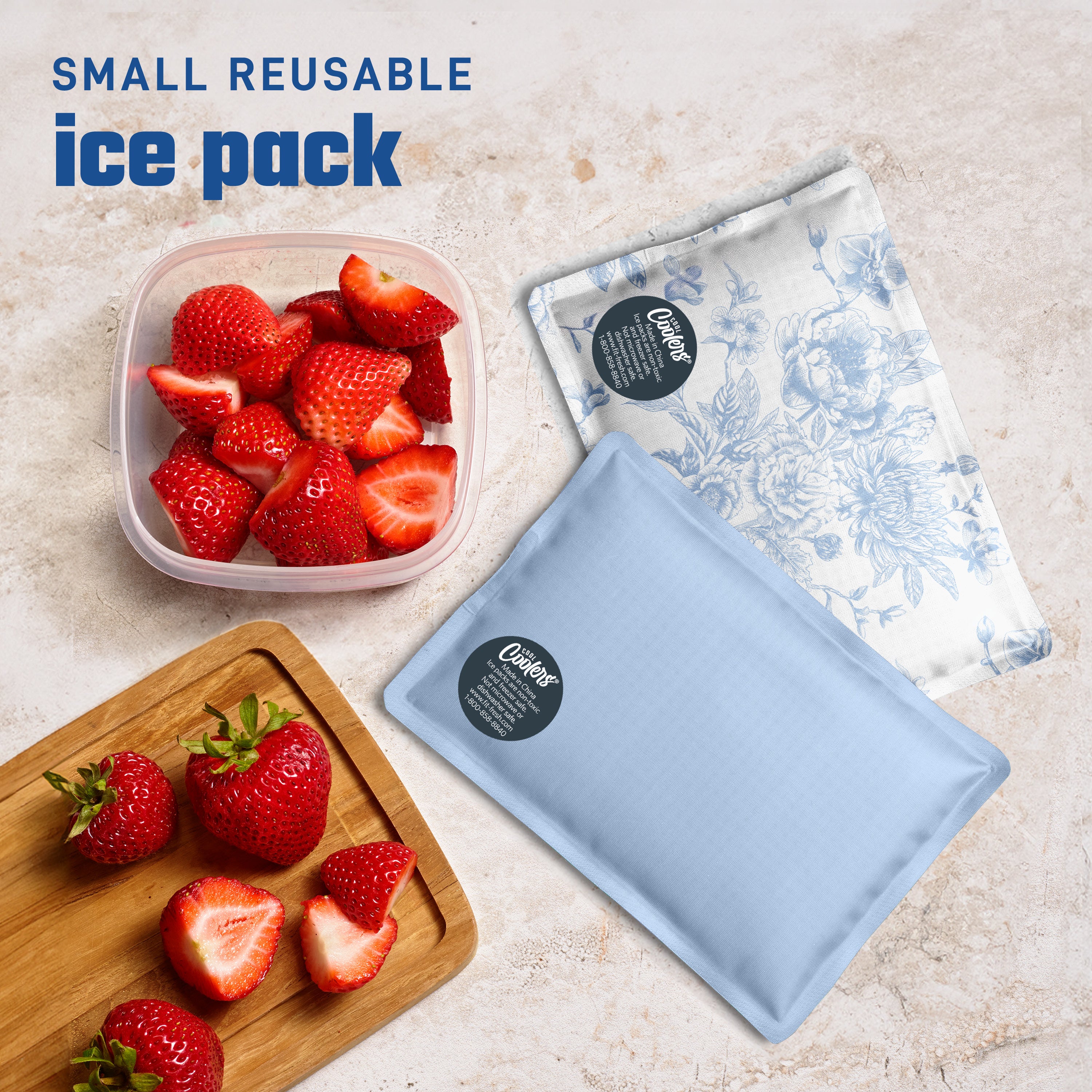 fit-fresh-cool-coolers-soft-ice-packs-2-pack-cornflower-blue-floral-toile-reusab image 6