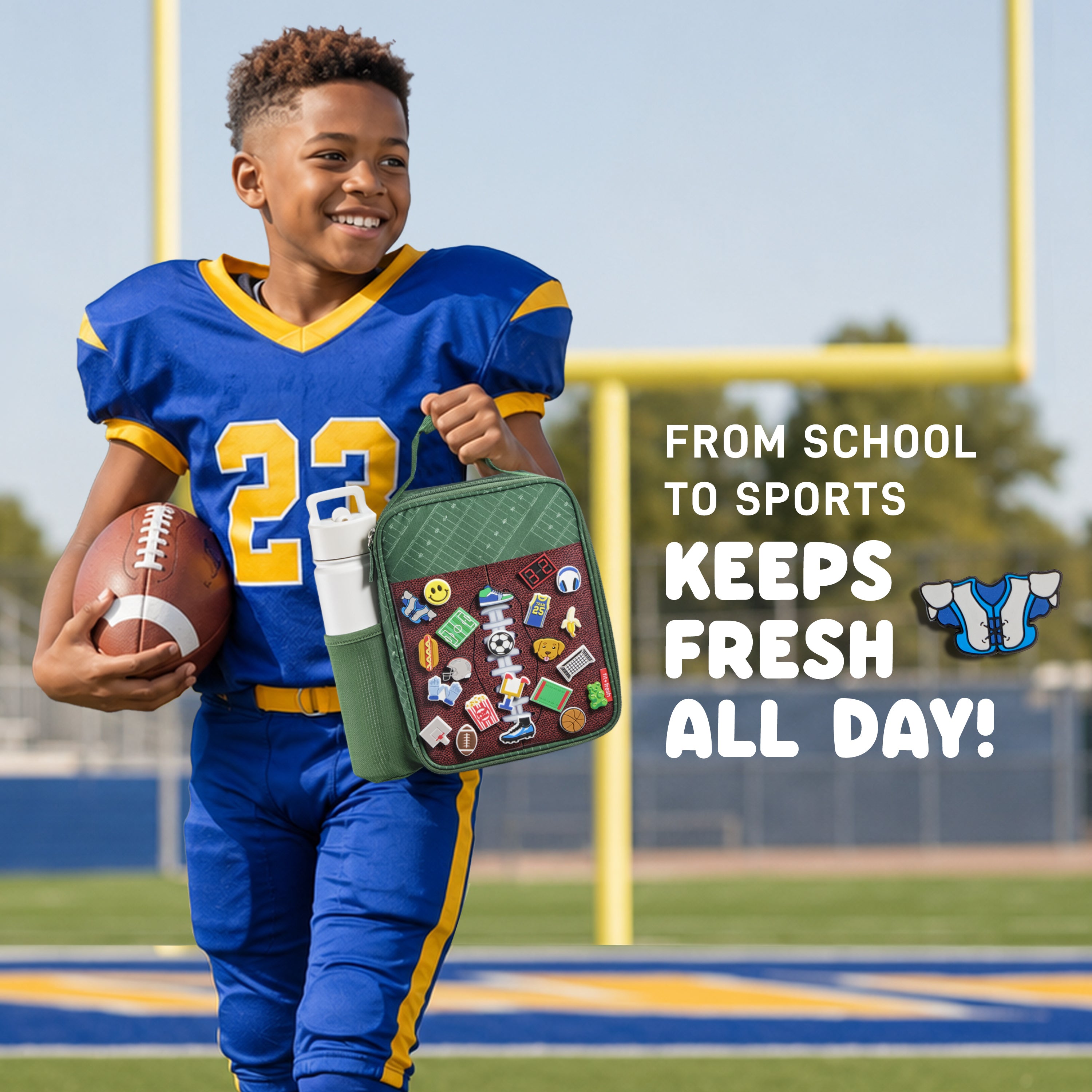 fit-fresh-charm-kids-insulated-lunch-bag-with-22-charm-slots-6-included-sports-c image 4