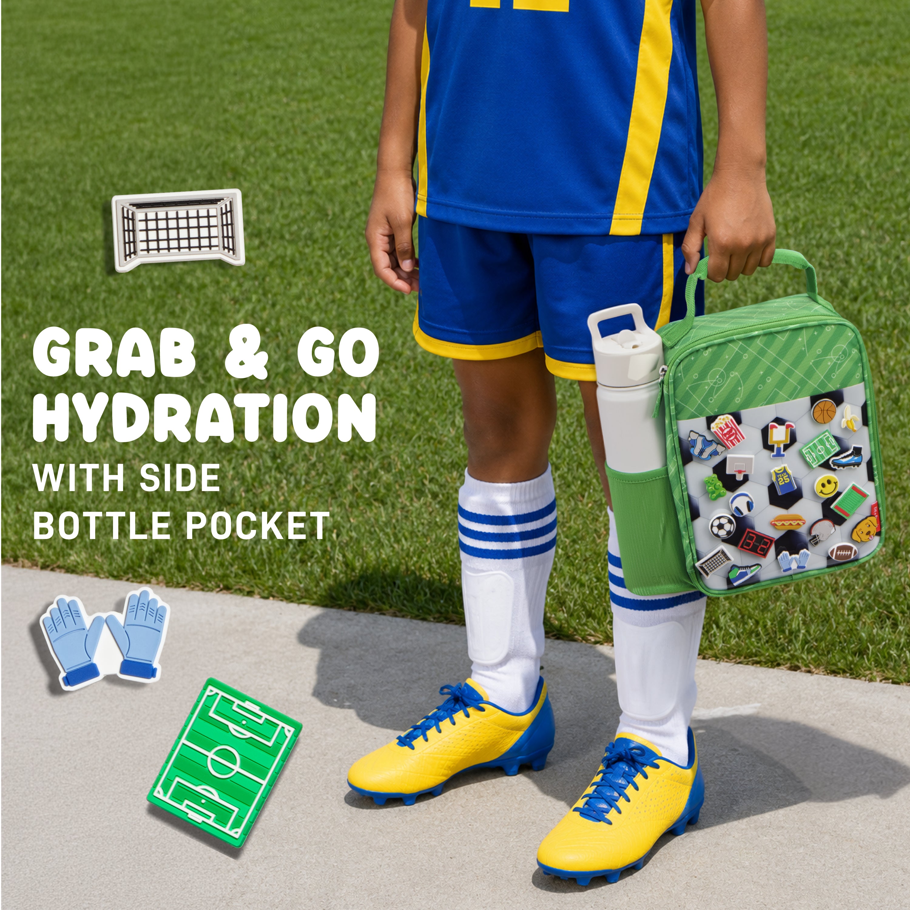 fit-fresh-charm-kids-lunch-bag-with-6-charms-soccer-insulated-kids-lunch-box-wit image 8