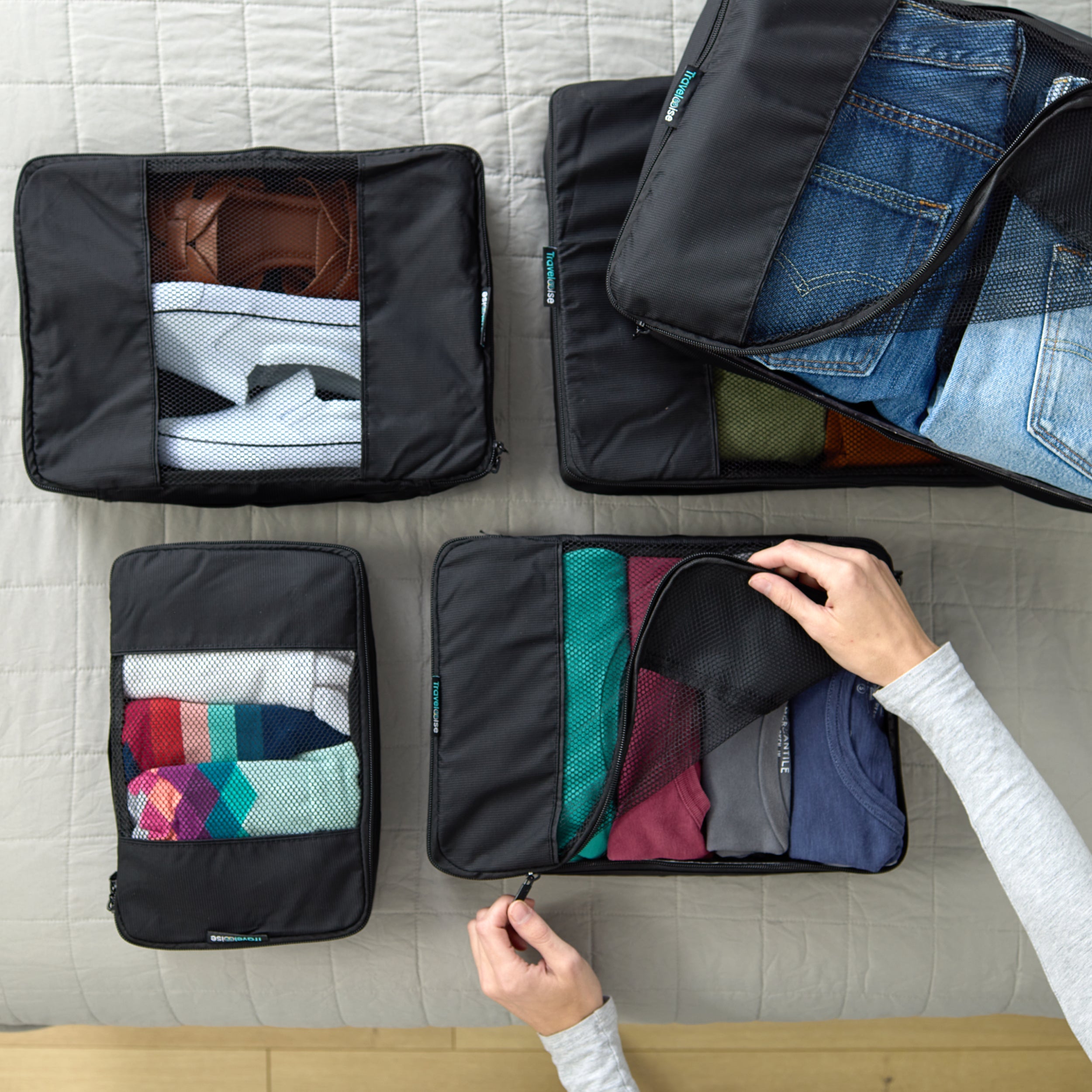 built-travelwise-packing-cubes-5-piece-set-durable-lightweight-nylon-luggage-org image 5