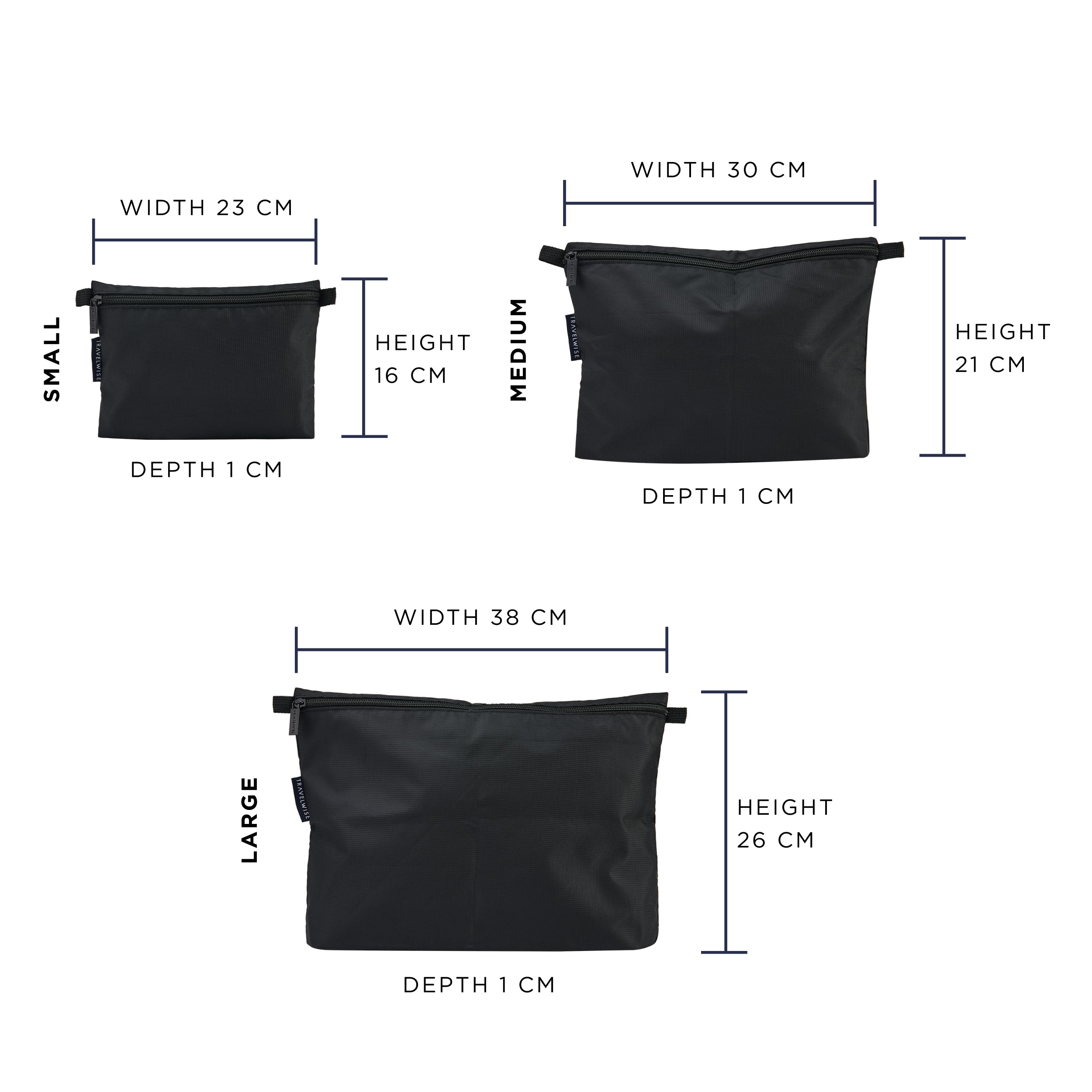 built-travelwise-3-piece-pouch-set-small-medium-large-polyester-travel-organizer image 7