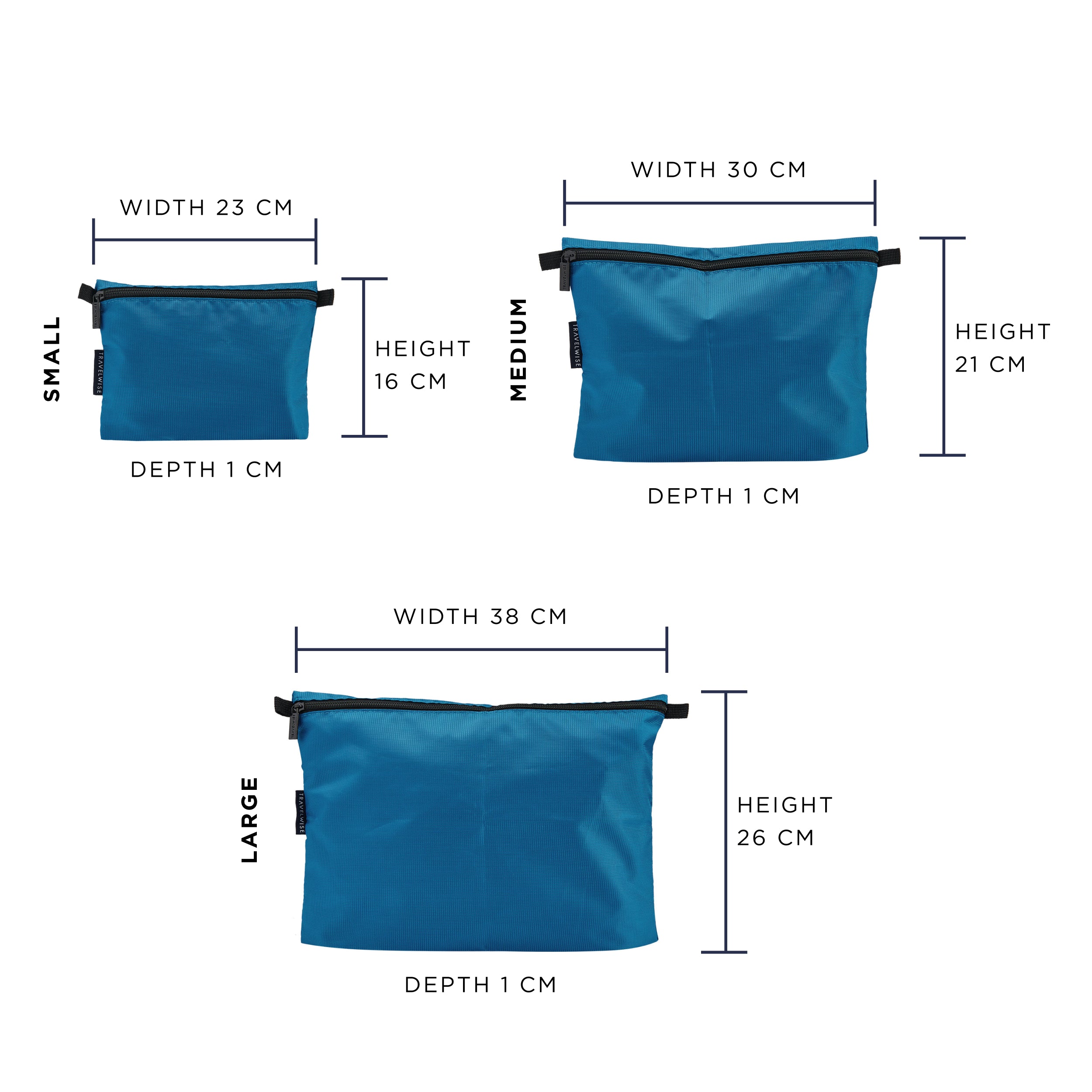 built-travelwise-3-piece-pouch-set-small-medium-large-polyester-travel-organizer image 3