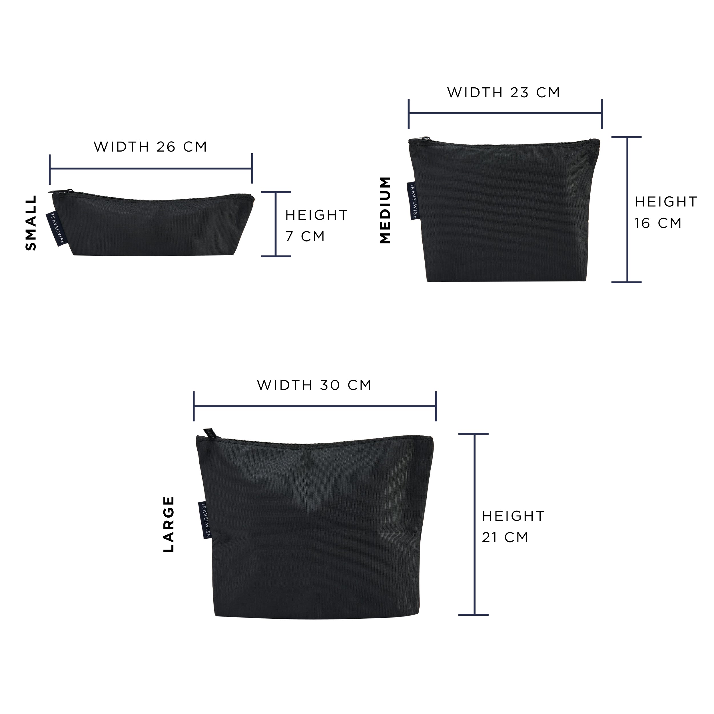 built-travelwise-3-piece-top-zip-pouch-set-small-medium-large-polyester-travel-o image 7