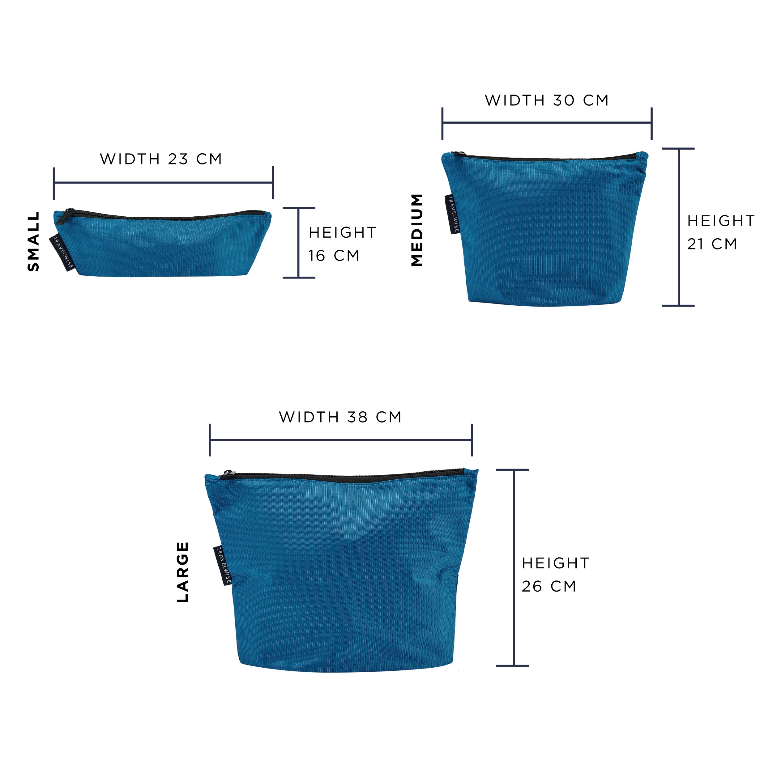 built-travelwise-3-piece-top-zip-pouch-set-small-medium-large-polyester-travel-o image 3