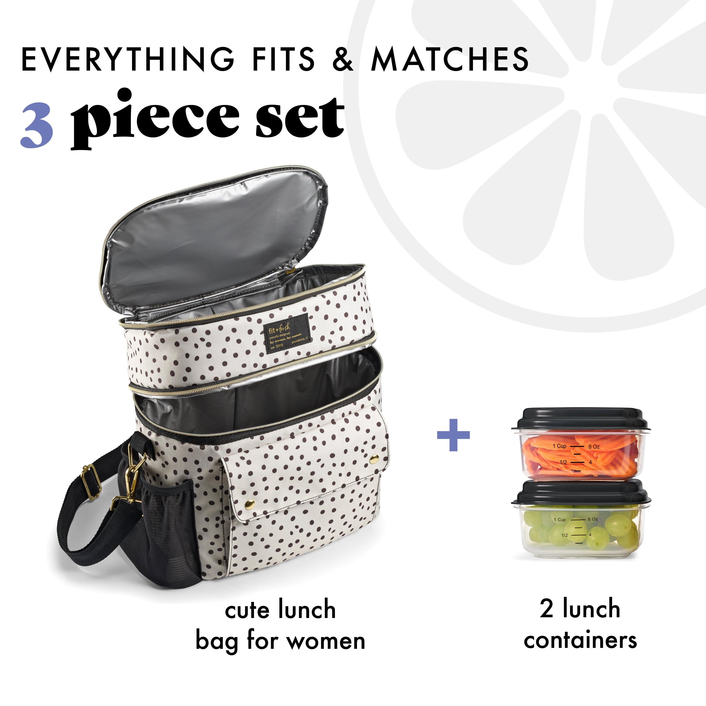 fit-fresh-westminster-dual-compartment-insulated-lunch-bag-with-lunch-kit-2-matc image 2