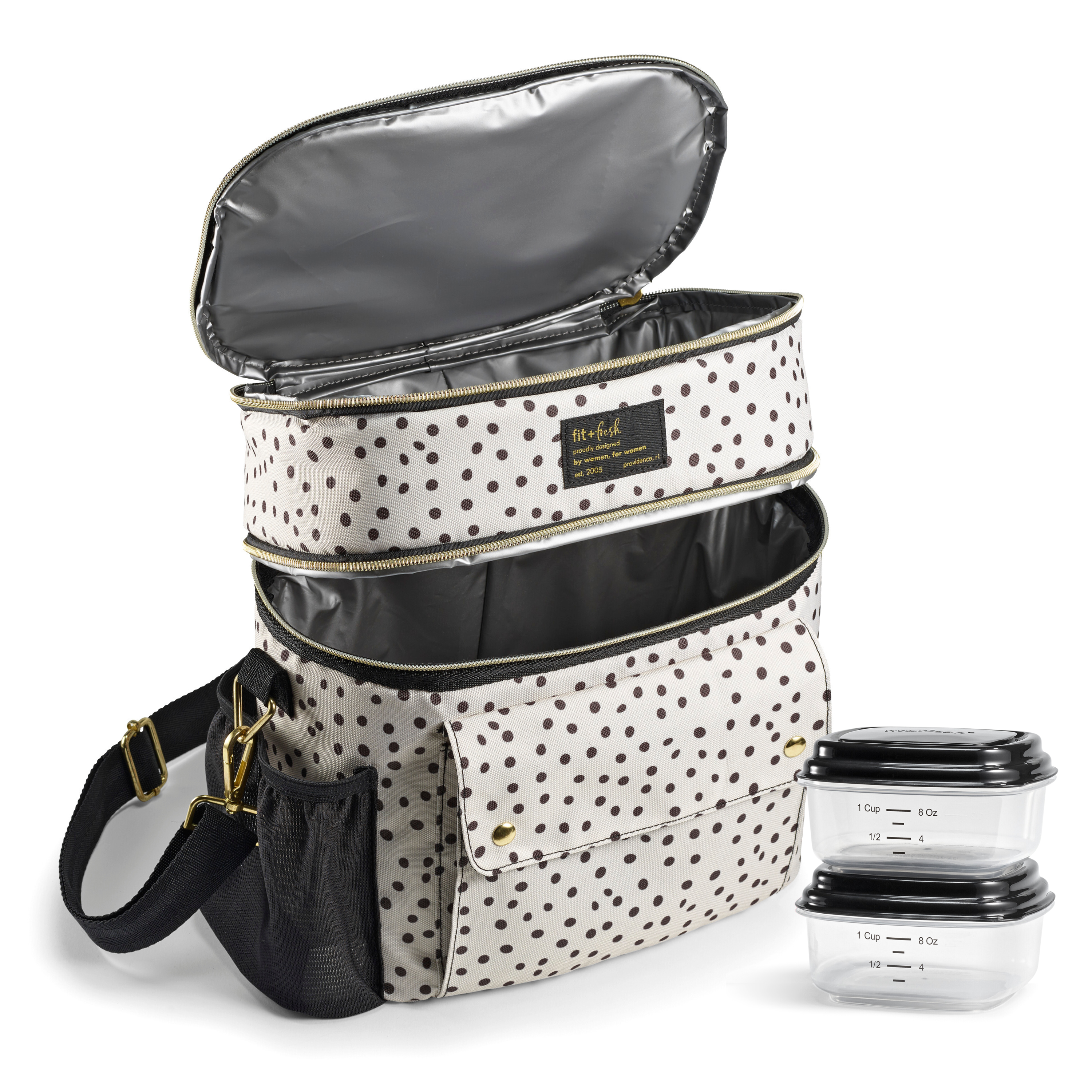 fit-fresh-westminster-dual-compartment-insulated-lunch-bag-with-lunch-kit-2-matc image 1