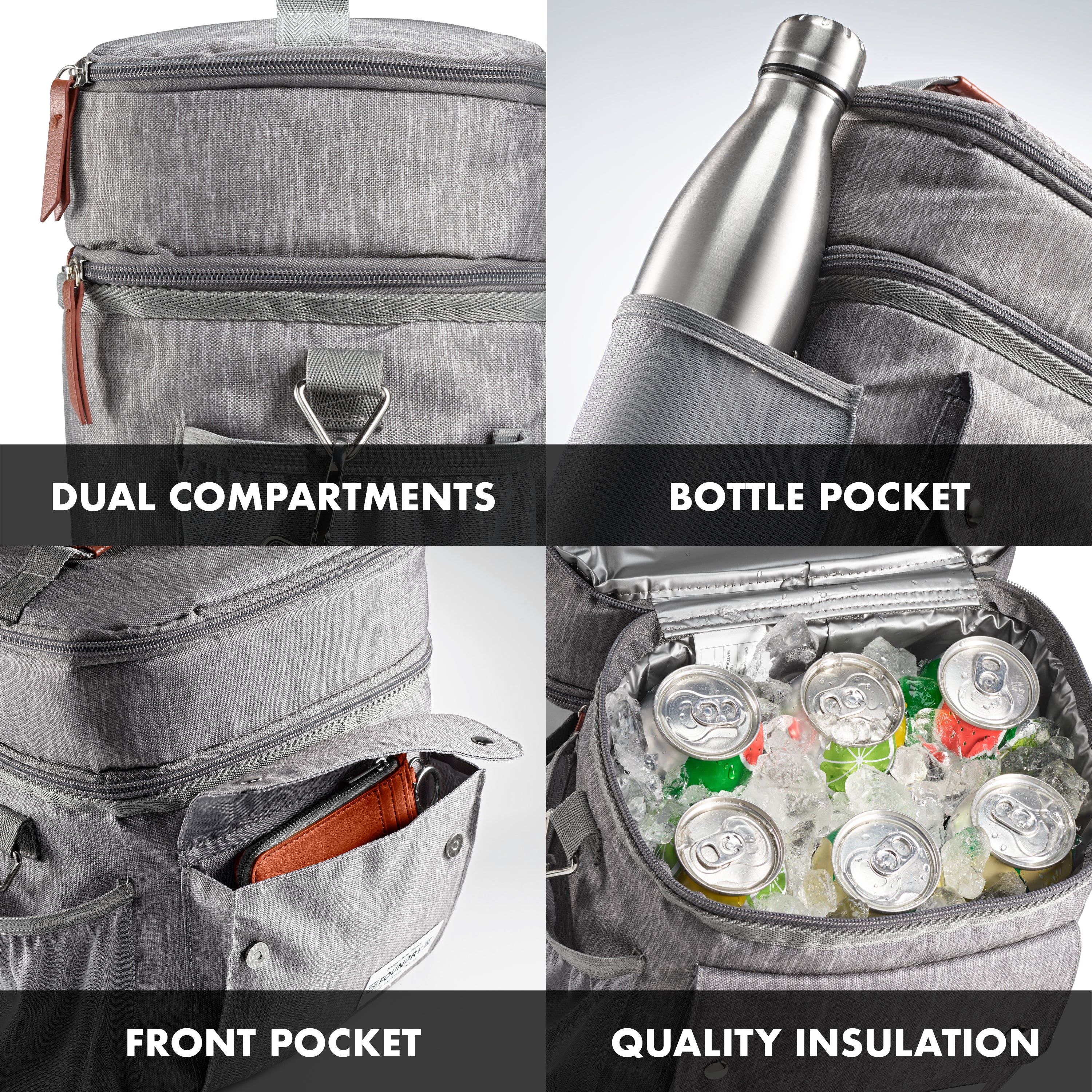 fit-fresh-westminster-dual-compartment-lunch-bag-with-lunch-kit-steel image 4