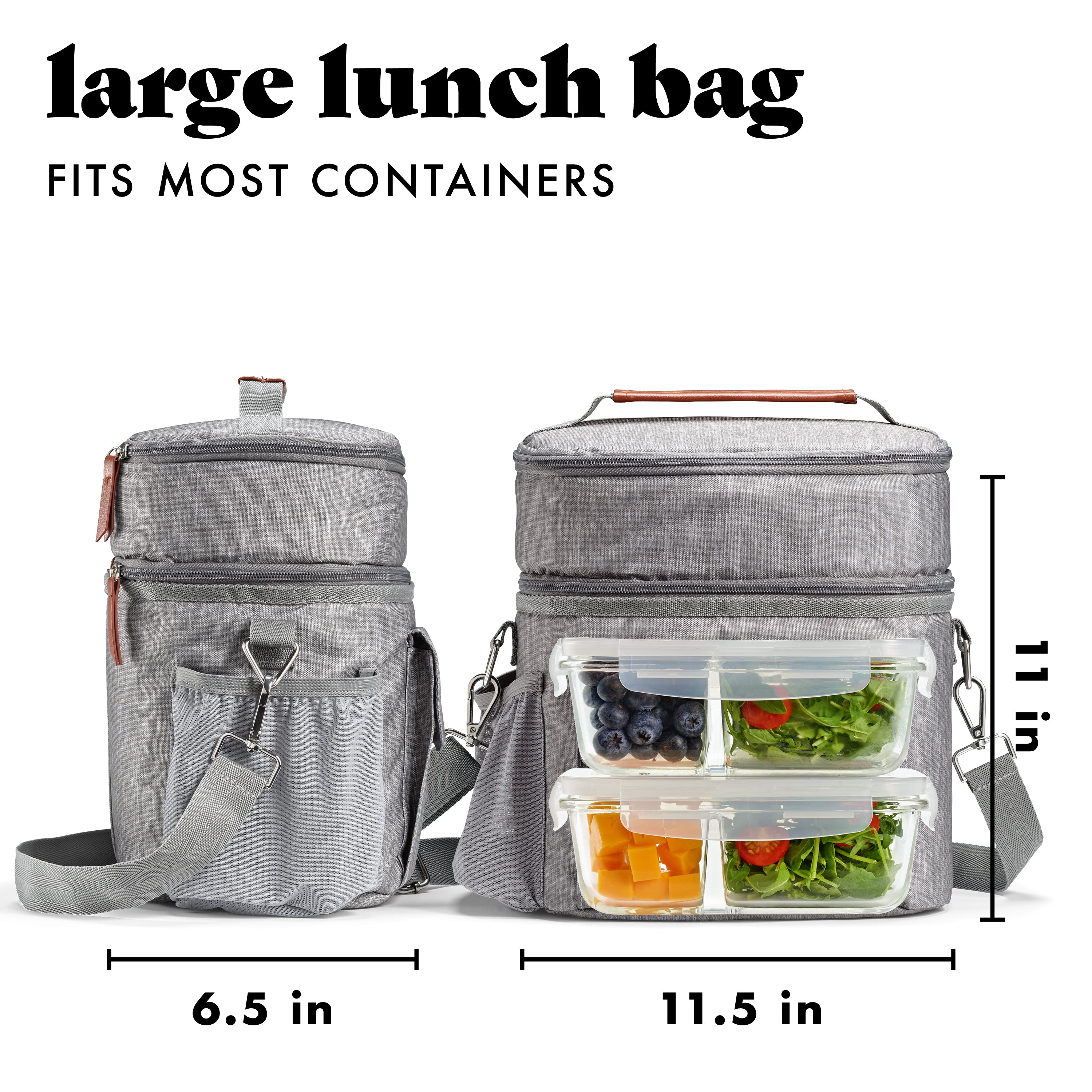 fit-fresh-westminster-dual-compartment-lunch-bag-with-lunch-kit-steel image 3
