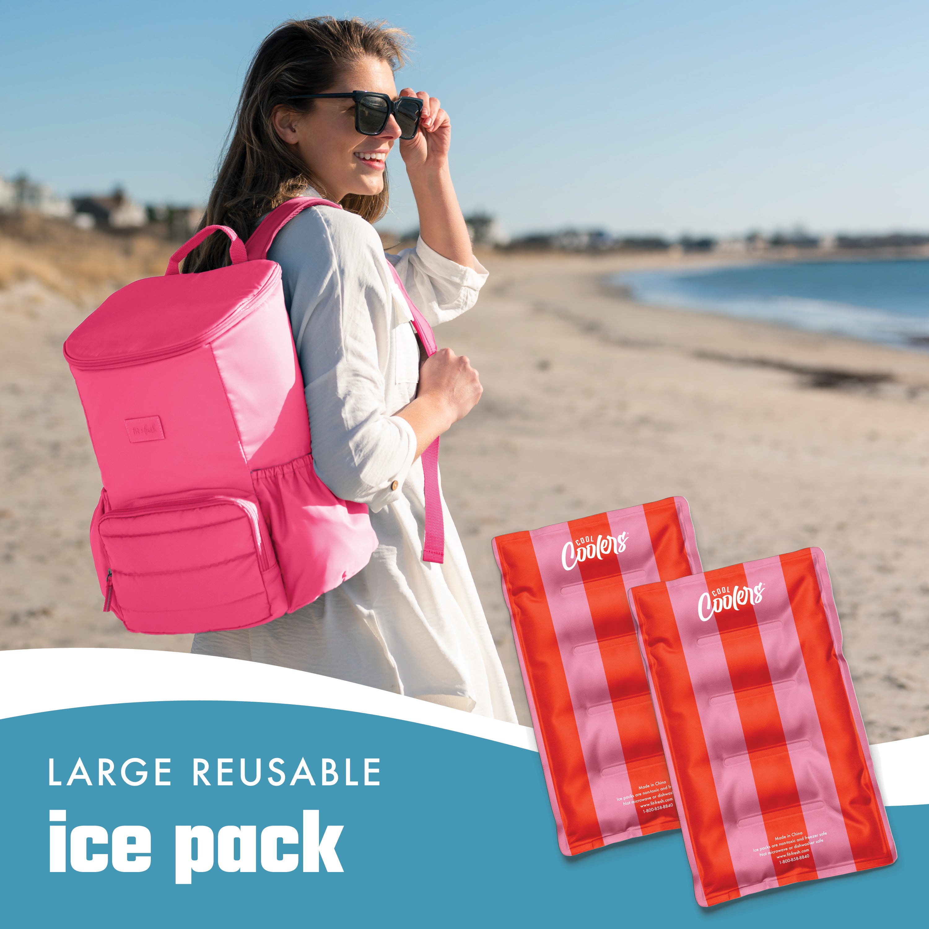 fit-fresh-cool-coolers-xl-soft-ice-packs-2-pack-daiquiri-cabana-stripe-reusable- image 6