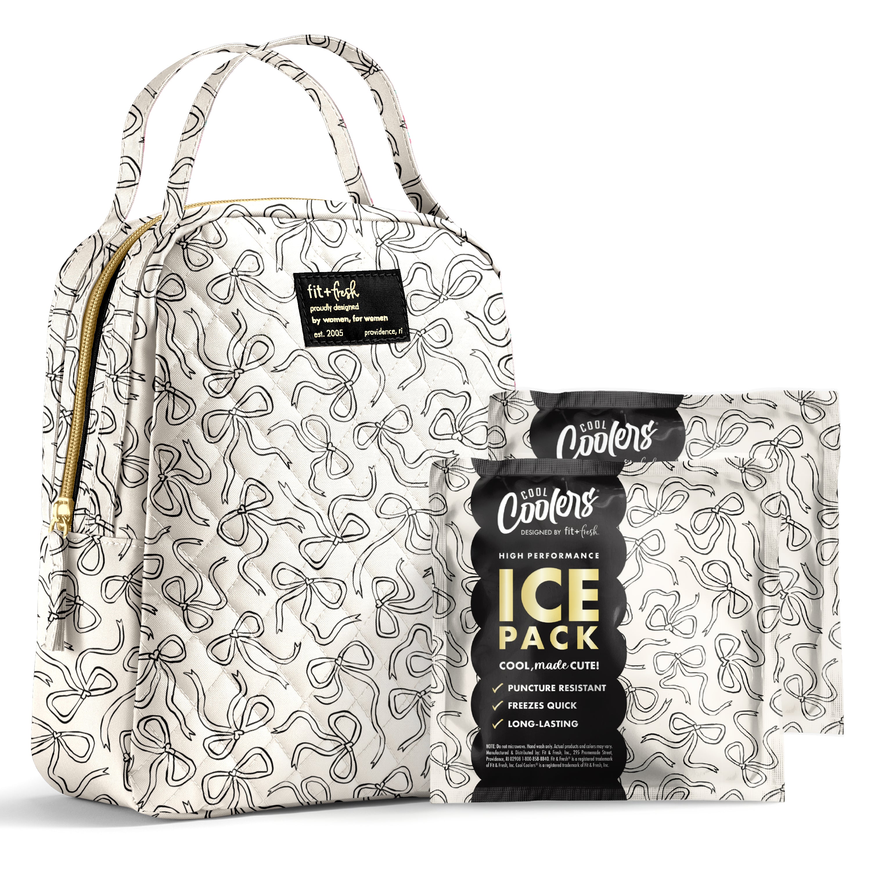 fit-fresh-bottle-beyond-insulated-baby-bottle-cooler-bag-sketched-bows-fits-3-bo image 1