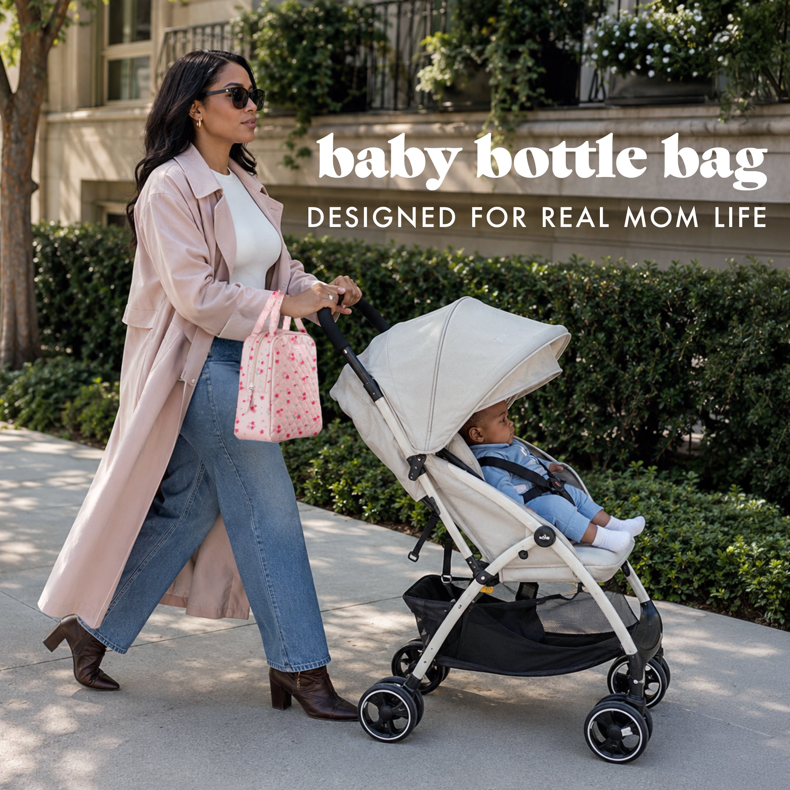 fit-fresh-bottle-beyond-insulated-baby-bottle-cooler-bag-pink-dainty-floral image 2