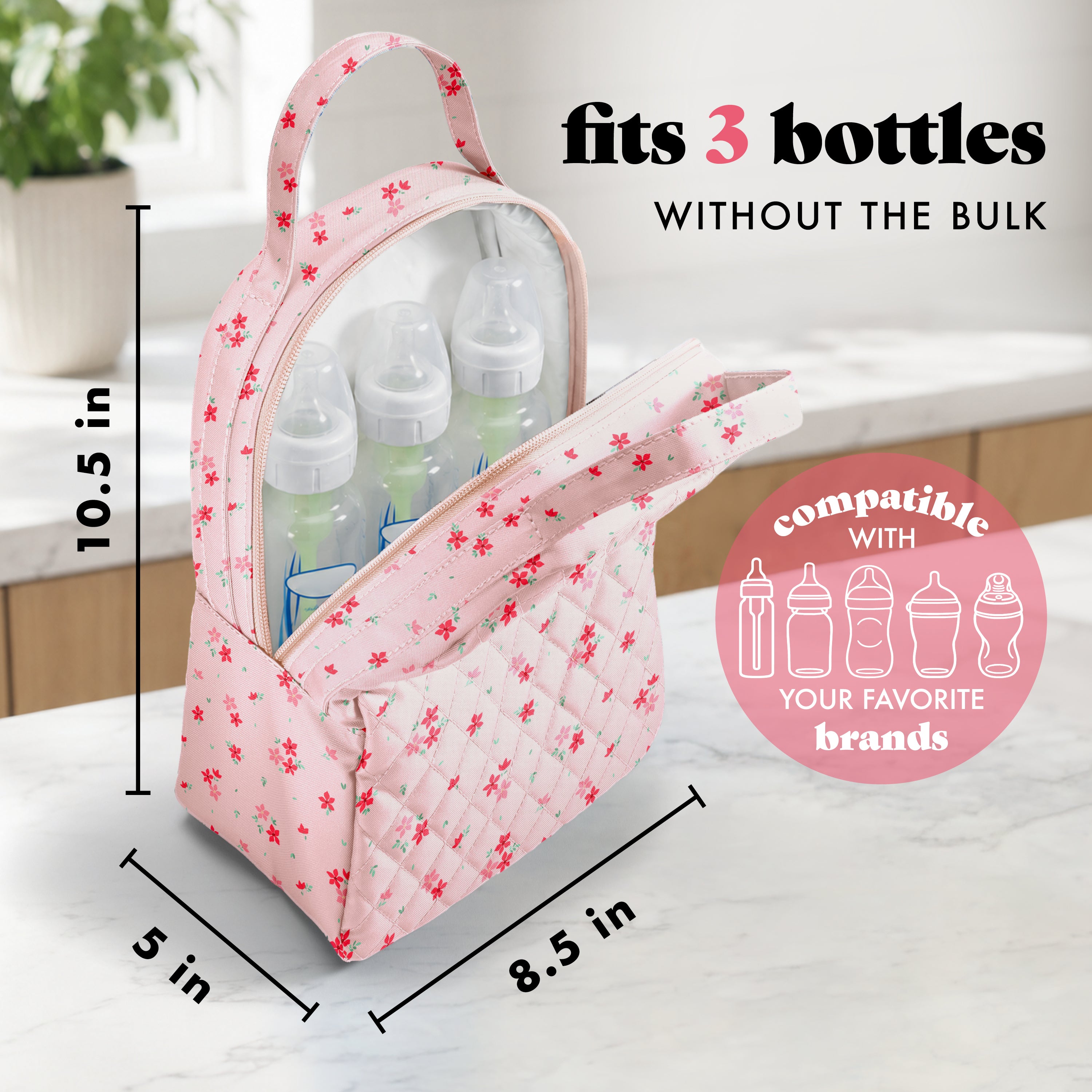 fit-fresh-bottle-beyond-insulated-baby-bottle-cooler-bag-pink-dainty-floral image 3